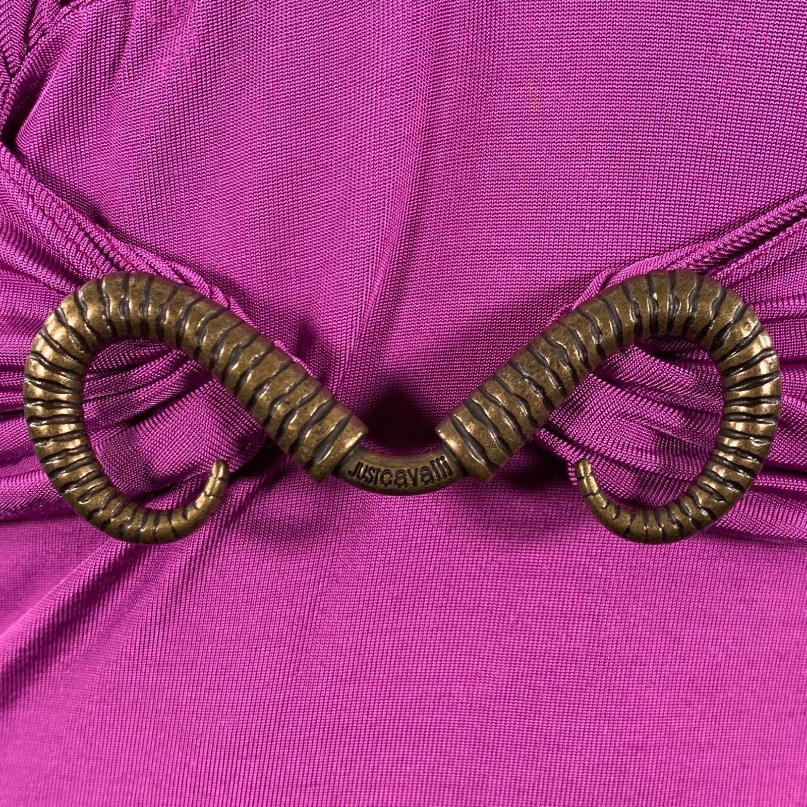Just Cavalli Size 4 Pink Viscose Blend Ruched 3/4 Sleeves Casual Top Size S / US 4 / IT 40 - 2 Thumbnail