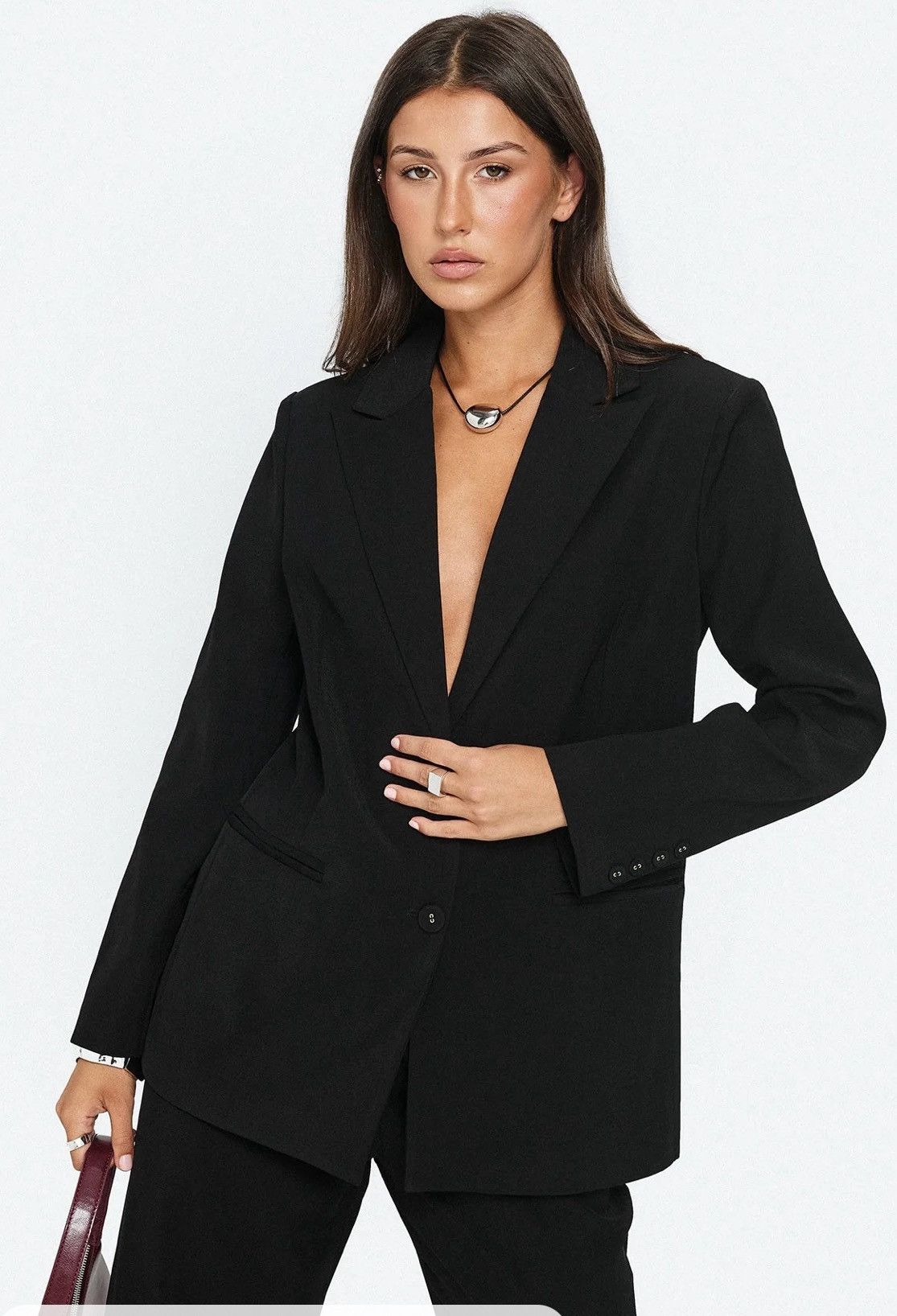 PRINCESS POLLY oversized black blazer ‘crowd pleaser’ Size S / US 4 / IT 40 - 1 Thumbnail
