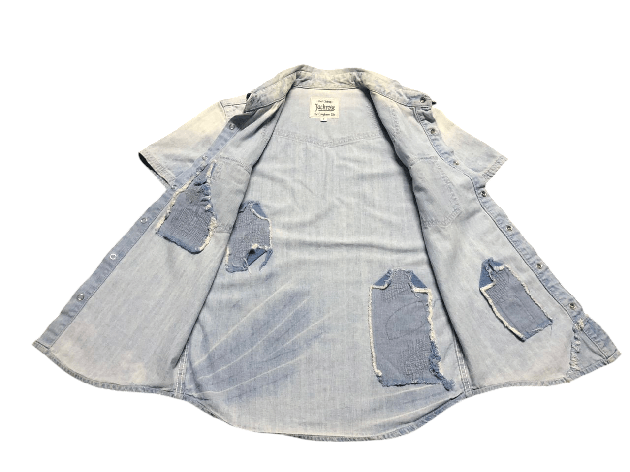 JACKROSE Jackrose Patchwork Denim Western Shirt Rare Design Size US S / EU 44-46 / 1 - 3 Thumbnail