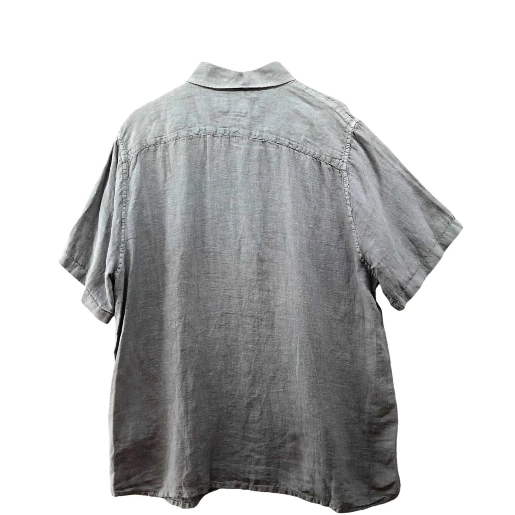 Abercrombie & Fitch Abercrombie & Fitch Shirt Mens XL Short Sleeve Button Up 100% Linen Blue Gray Size US XL / EU 56 / 4 - 2 Thumbnail
