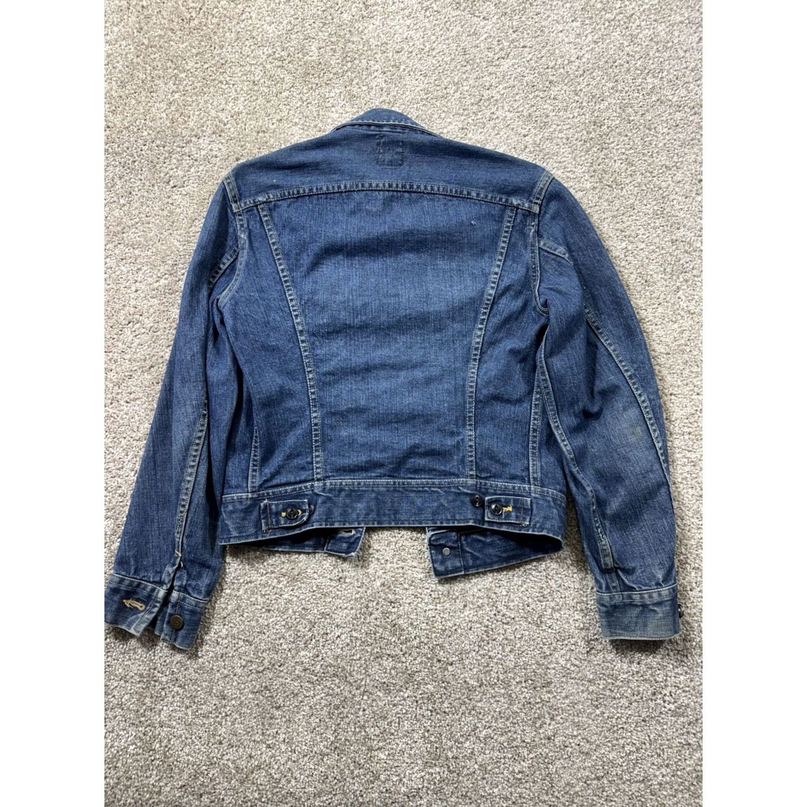 Lee VINTAGE Lee Jacket Mens 36 Denim 101-J trucker Riders 60s 70s sanforized western Shirt Adult 36 Blue Denim Western USA Bomber Jacket Mens Size US XXS / EU 40 - 6 Thumbnail