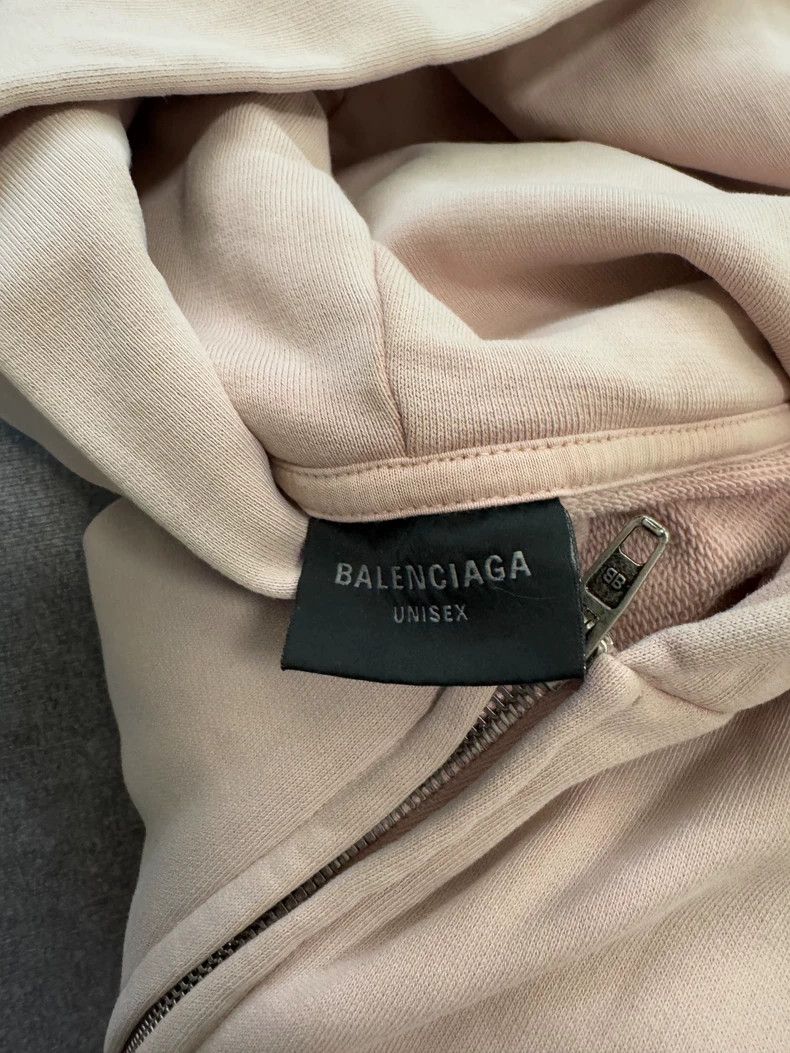 Balenciaga Balenciaga Inverted letter embroidered pink zipper hoodie Size US S / EU 44-46 / 1 - 4 Thumbnail