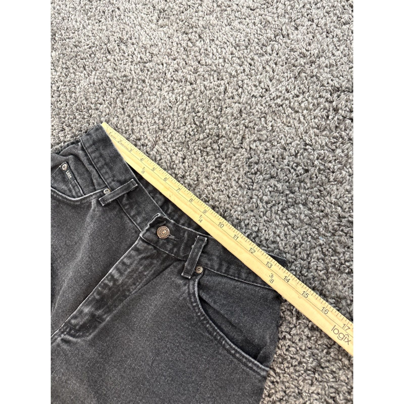Lee VINTAGE Lee Mom Jeans Womens 28x30 Black High Rise Dark Wash 90s Womens Size 32" / US 10 / IT 46 - 4 Thumbnail