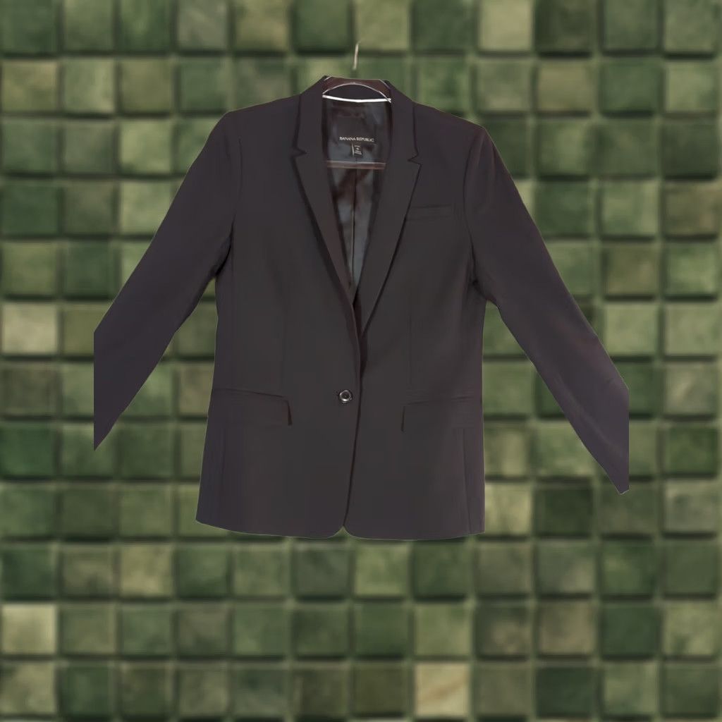 Banana Republic Banana Republic Wool Blazer Women 6P Petite Black Single Button Basic Jacket Knit Lined Pockets Wool Blazer for Business Fall Winter Mens? No Size M / US 6-8 / IT 42-44 - 1 Thumbnail