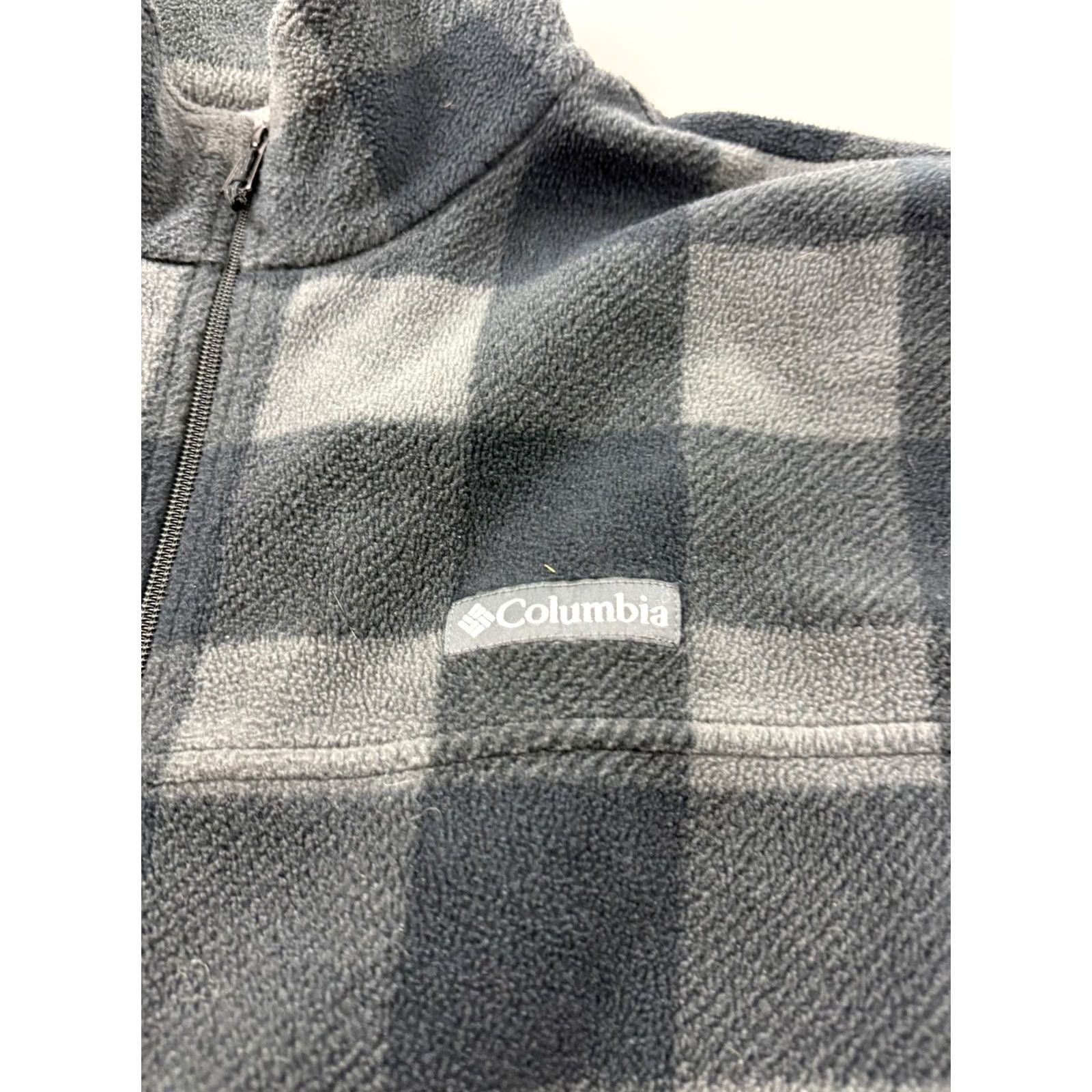 Vintage Columbia Jacket Mens 2XLT Gray Plaid Fleece Full Zip Stand Collar Outdoor Hiking Size US XXL / EU 58 / 5 - 3 Thumbnail