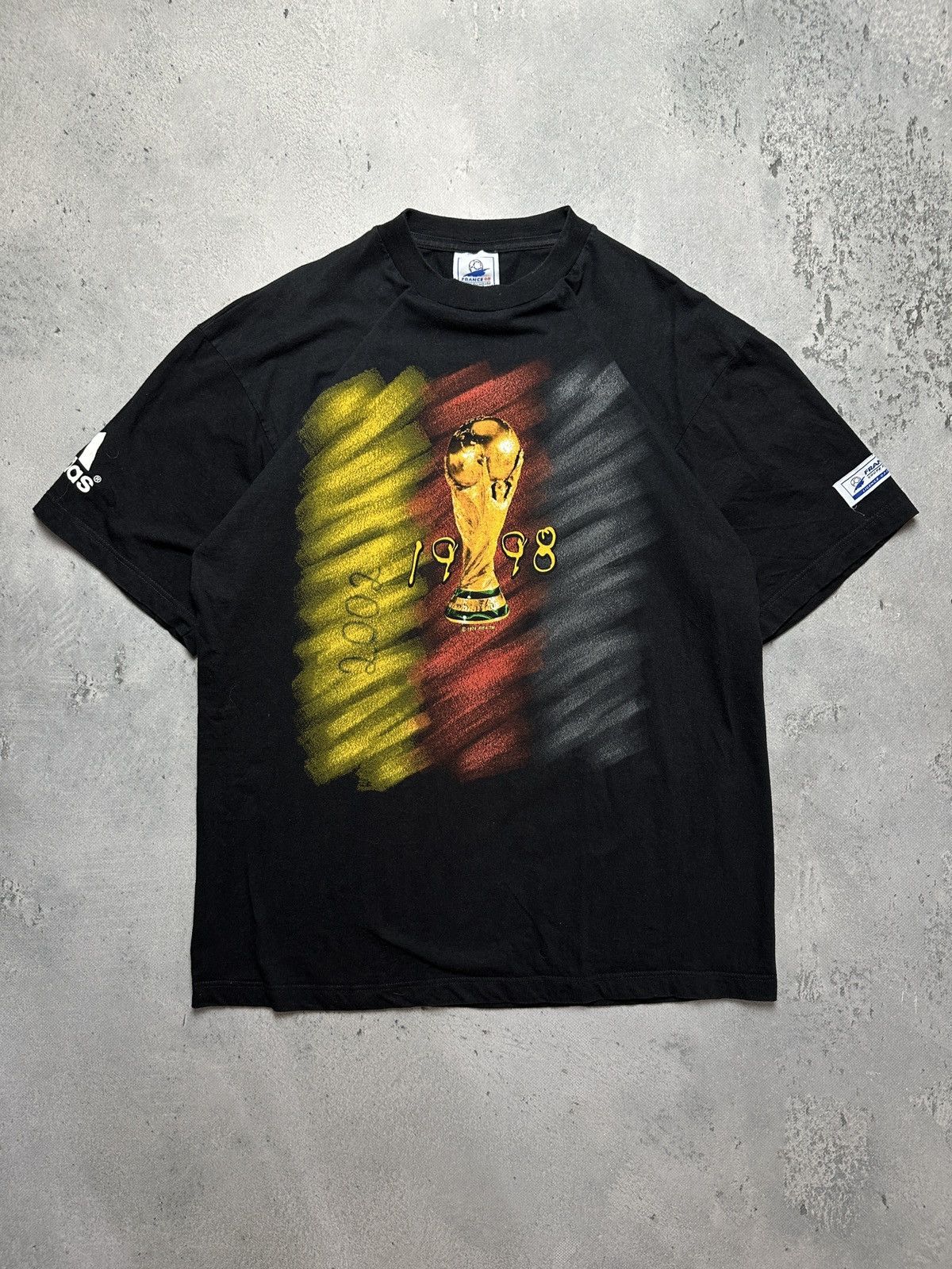 Adidas Adidas France Coupe Du Monde World Cup 1998 Vintage T-shirt Size US L / EU 52-54 / 3 - 1 Thumbnail