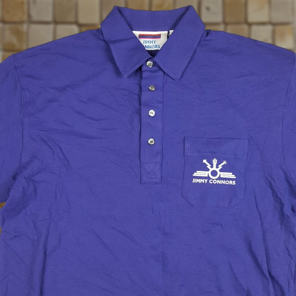 Vintage VINTAGE Jimmy Connors Polo Shirt Purple M Adult Shirt 90s Tennis Sports Collared Cotton Polyester Blend Button Logo Short Sleeve Casual Men Size US M / EU 48-50 / 2 - 1 Thumbnail