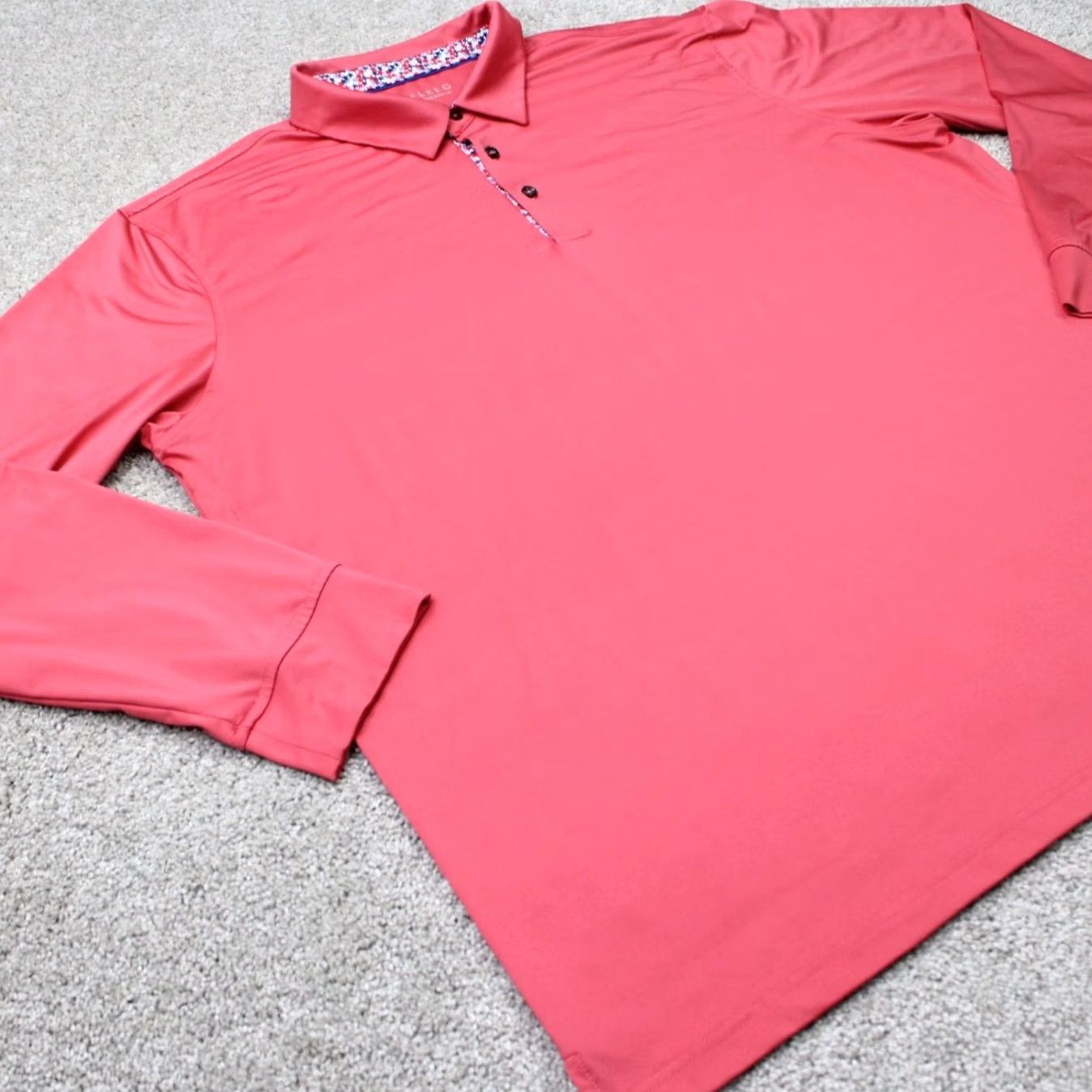 Vintage Maelreg Shirt Mens 2XL Pink Performance Polo Golf Stretch Long Sleeve Size US XXL / EU 58 / 5 - 4 Thumbnail