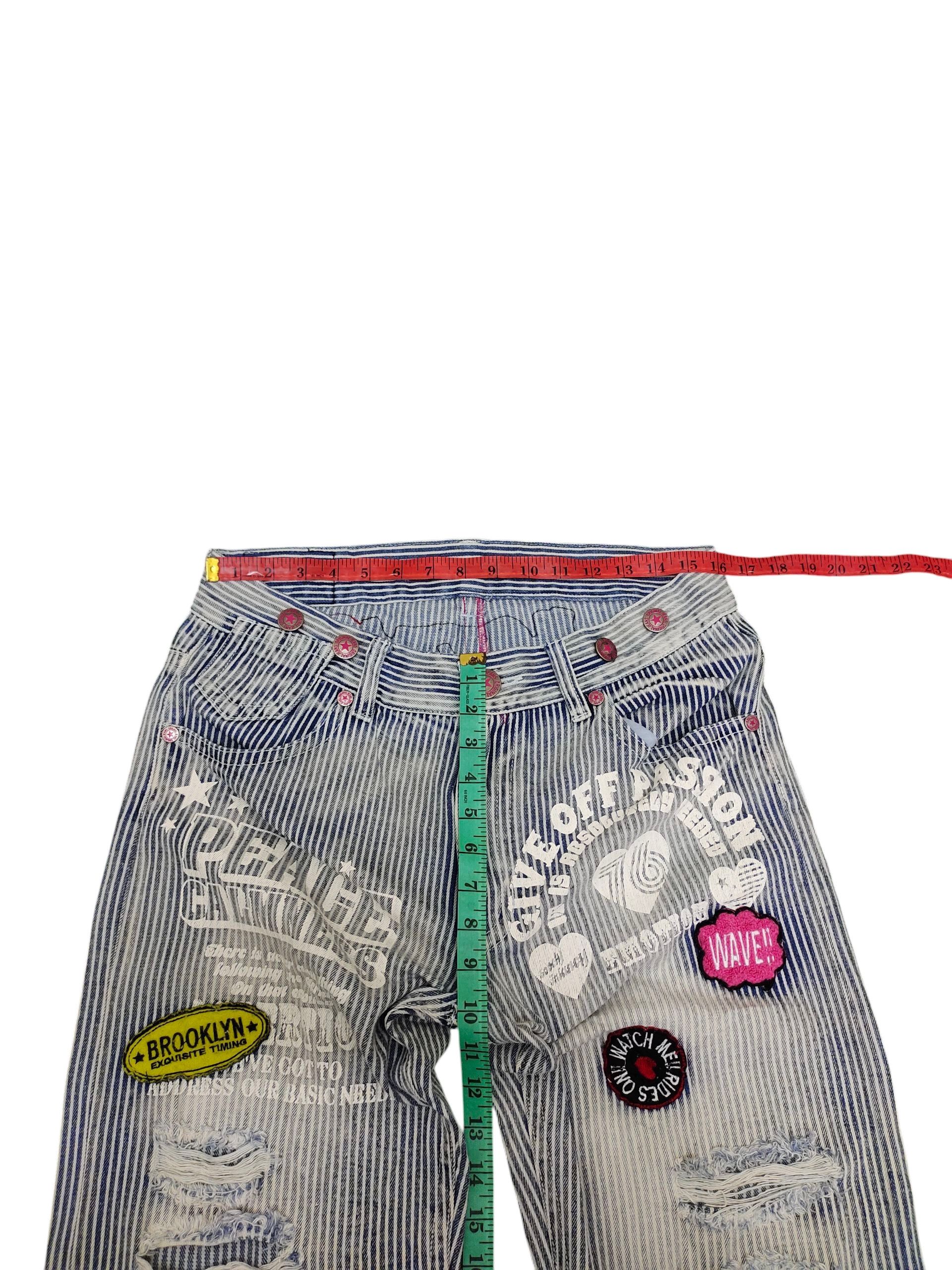 Hysteric Glamour Vintage California Jeans Patchwork Distress Hickory Denim Size US 33 - 15 Thumbnail
