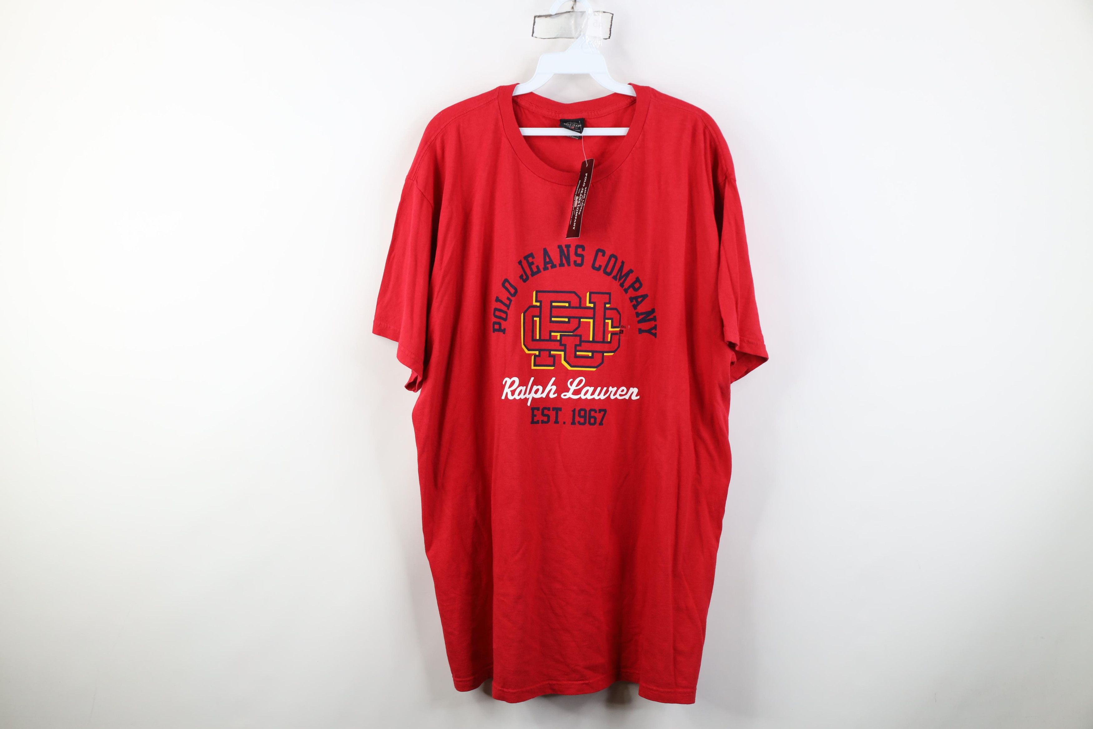 Polo Ralph Lauren Deadstock Vintage 90s Ralph Lauren Monogram Script T-Shirt Size US XXL / EU 58 / 5 - 1 Thumbnail