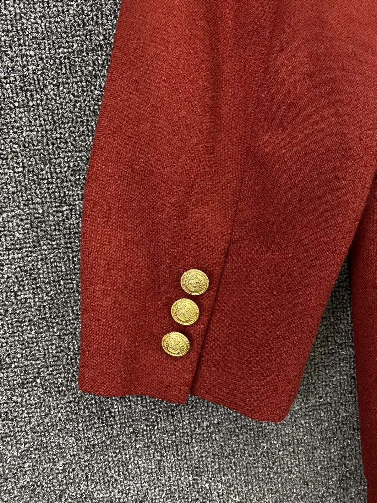 Burberry Vintage Burberry Rare Red Wool Blazer Coat Jacket Size US M / EU 48-50 / 2 - 13 Thumbnail