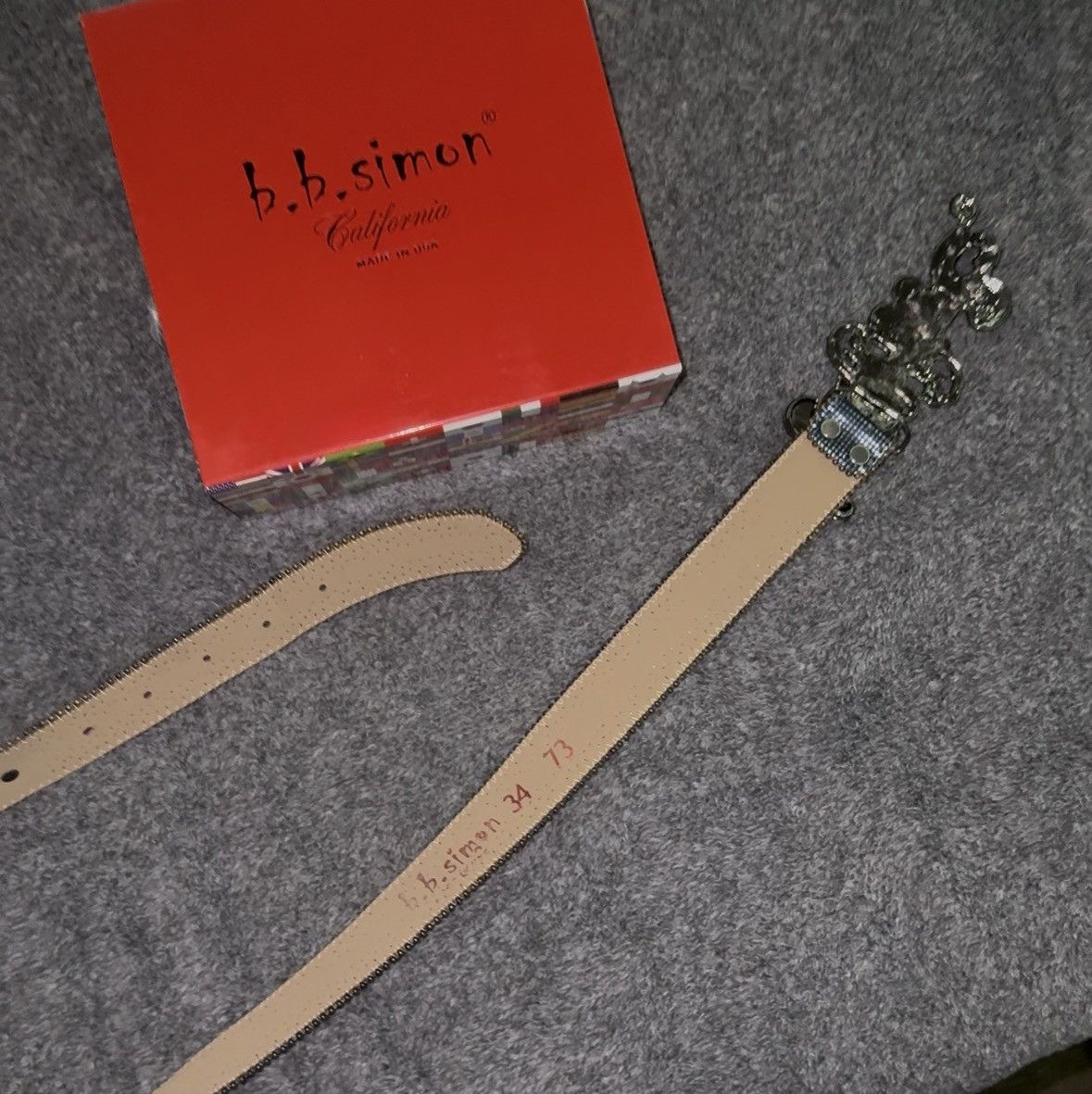 B.B. Simon Blue Anthena BB simon belt Size 34 - 4 Thumbnail