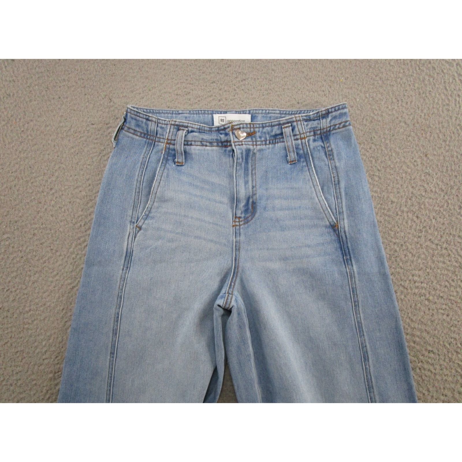 Vintage Celebrity Pink Jeans Women's 26 Blue Denim Wide-Leg Stretch 5-Pocket Re Generation SZ 3/26 Size 26" / US 2 / IT 38 - 3 Thumbnail