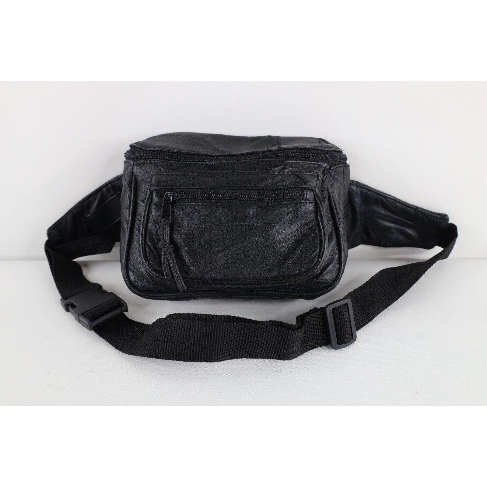 Vintage Vintage 90s Streetwear Blank Leather Festival Fanny Pack Bag Size ONE SIZE - 1 Thumbnail