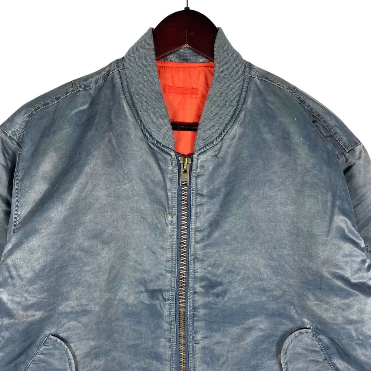 Japanese Brand Vintage Machope MA-1 Flight Jacket | Sun Faded Blue Bomber Size US L / EU 52-54 / 3 - 4 Thumbnail