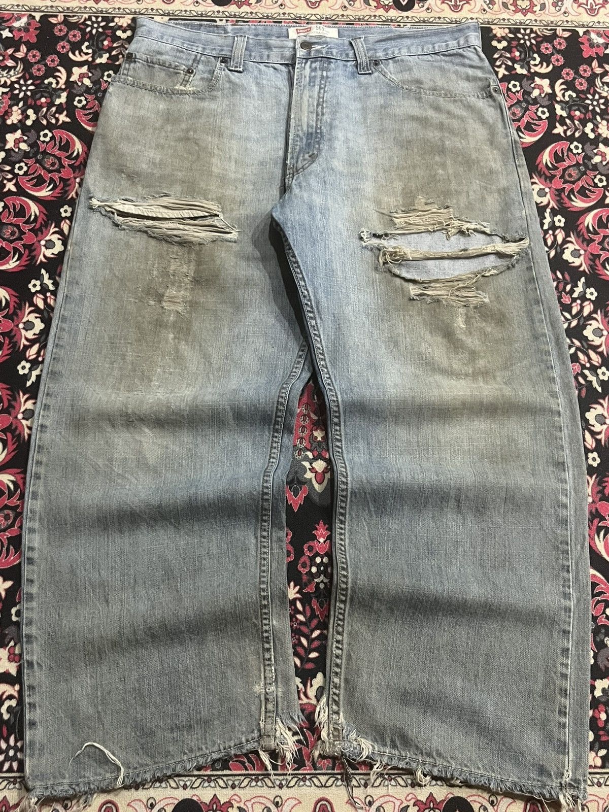Levi's Vintage Levi’s 569 Light Rusty Blue Distressed Loose Jeans Size US 38 / EU 54 - 1 Thumbnail