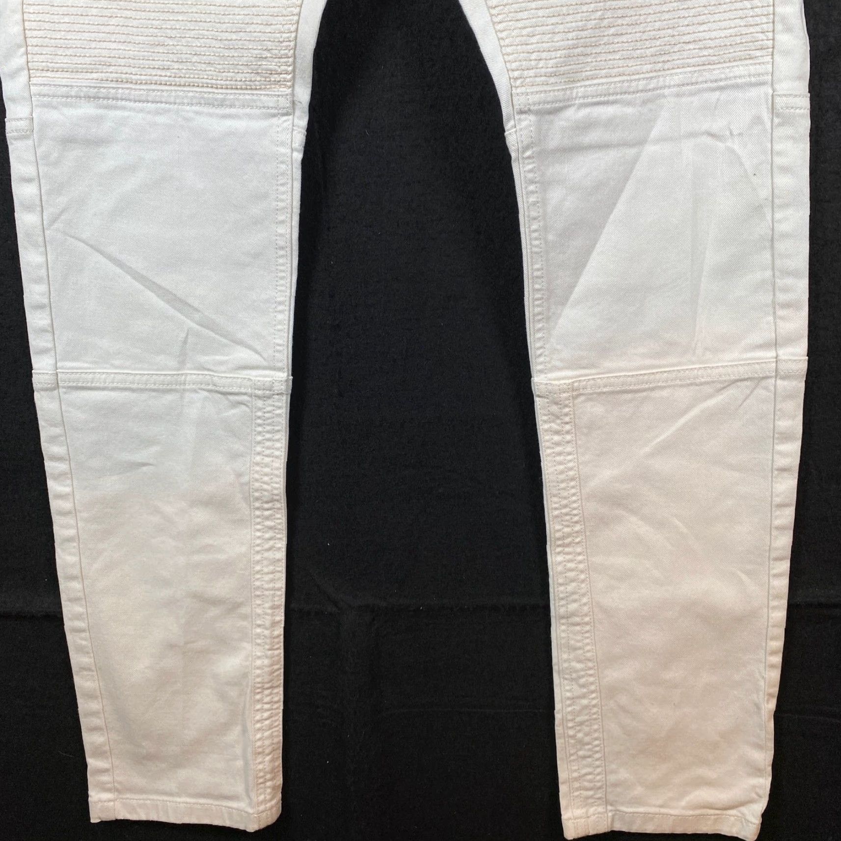 Topman Topman Jeans White Motto Distressed Skinny Cotton Blend Stretch 34x30 Slim 5-Pocket Mens Biker Style Moveable Zip Button Ankle Zip Size US 32 / EU 48 - 3 Thumbnail