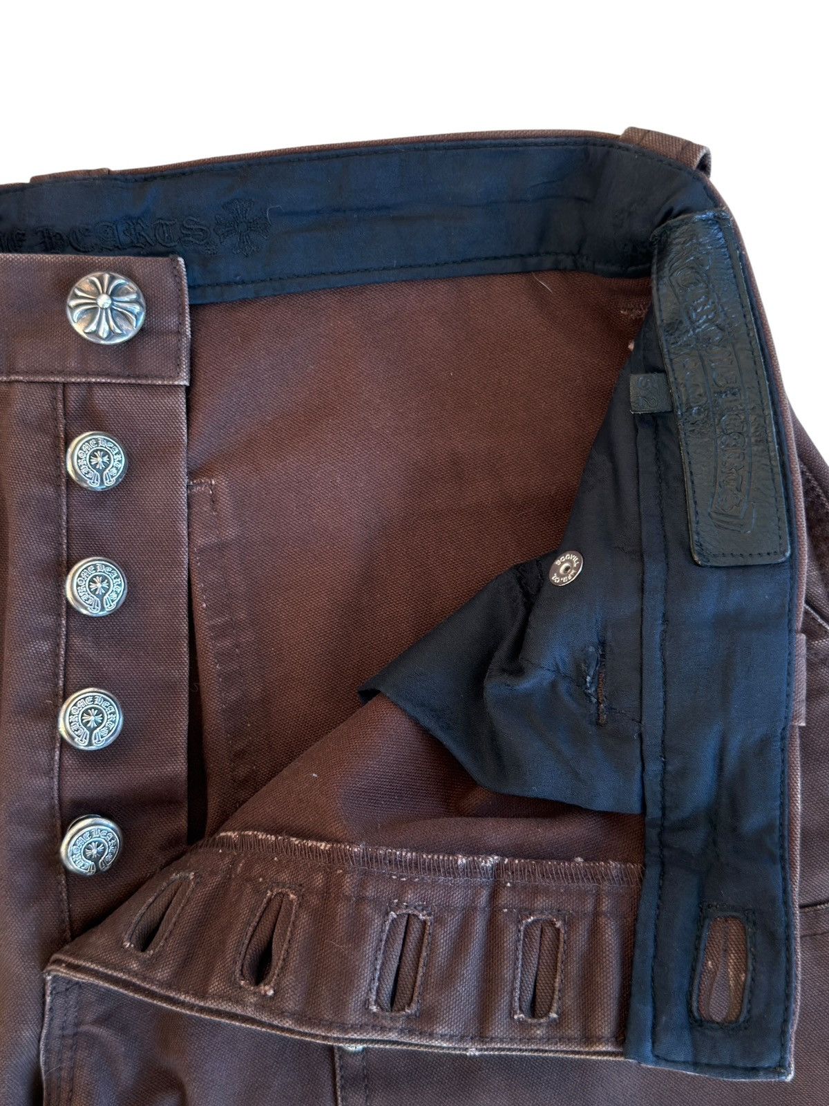 Chrome Hearts Chrome Hearts 1/1 Goat Leather Patched Brown Carpenter Pants Size US 32 / EU 48 - 8 Thumbnail
