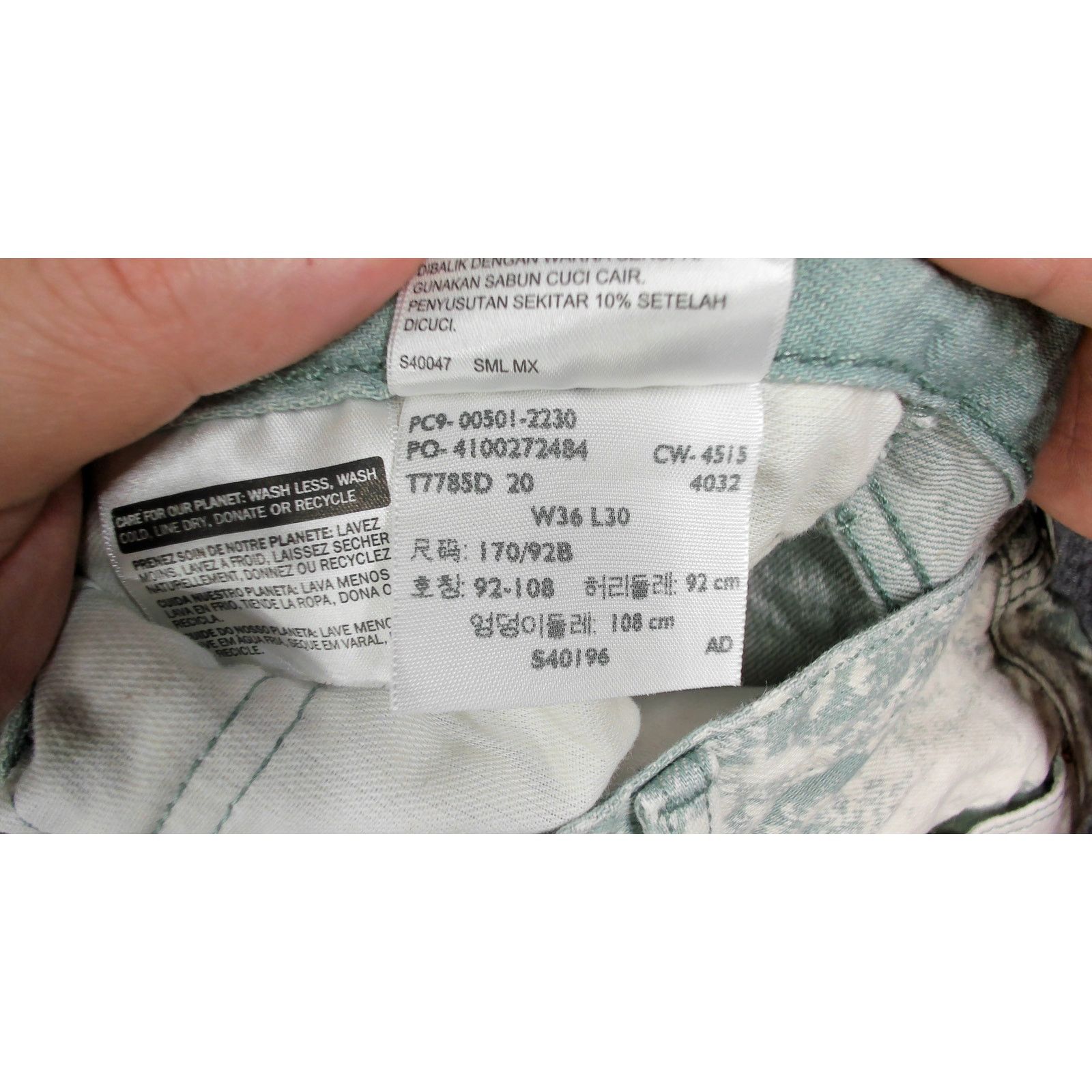 Levi's Custom 1-of-1 Bleached Mint Levi's 501 White Oak Cone Denim Size US 35 - 3 Thumbnail