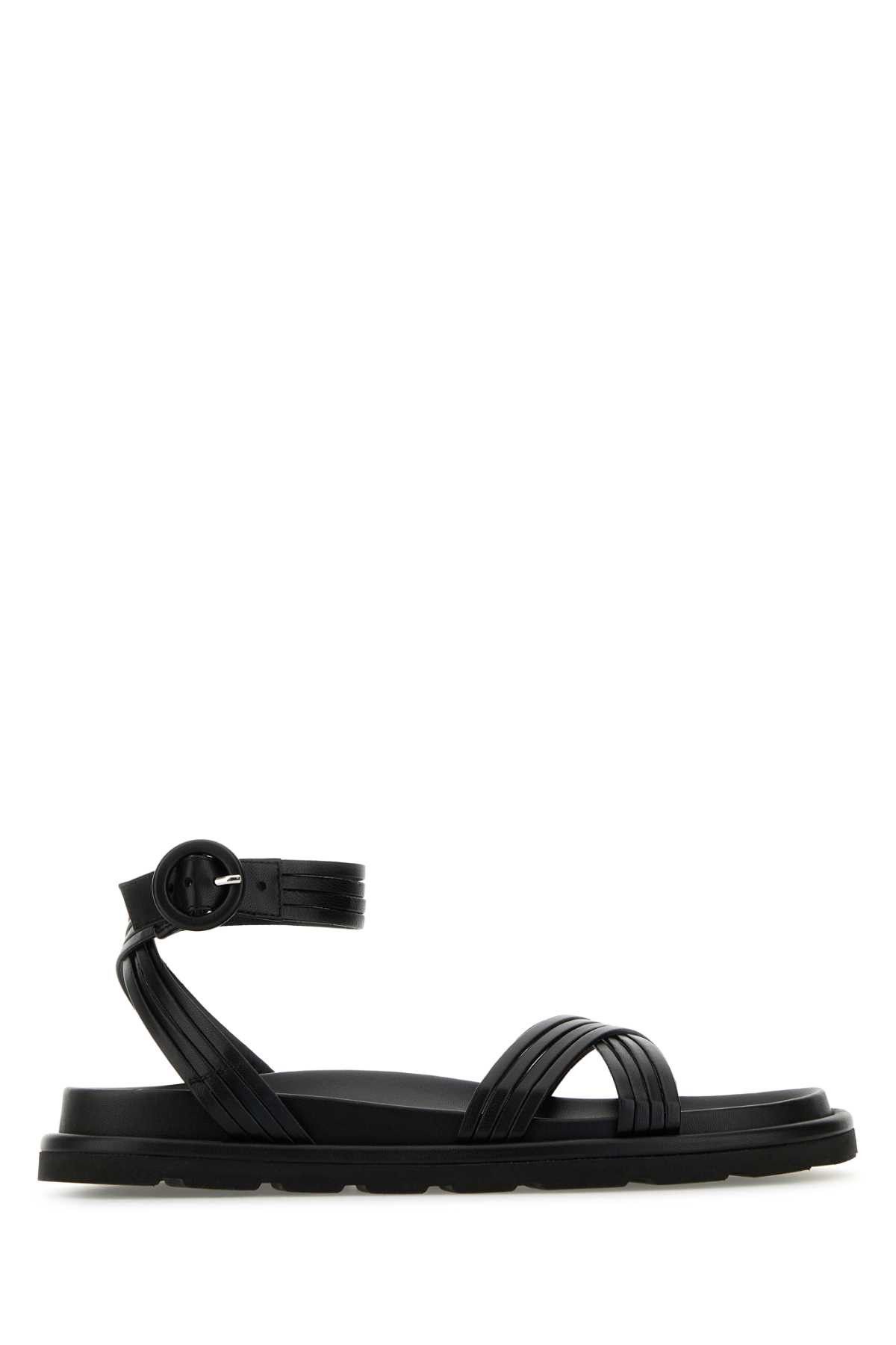 Black Nappa Leather Lianne Sandals