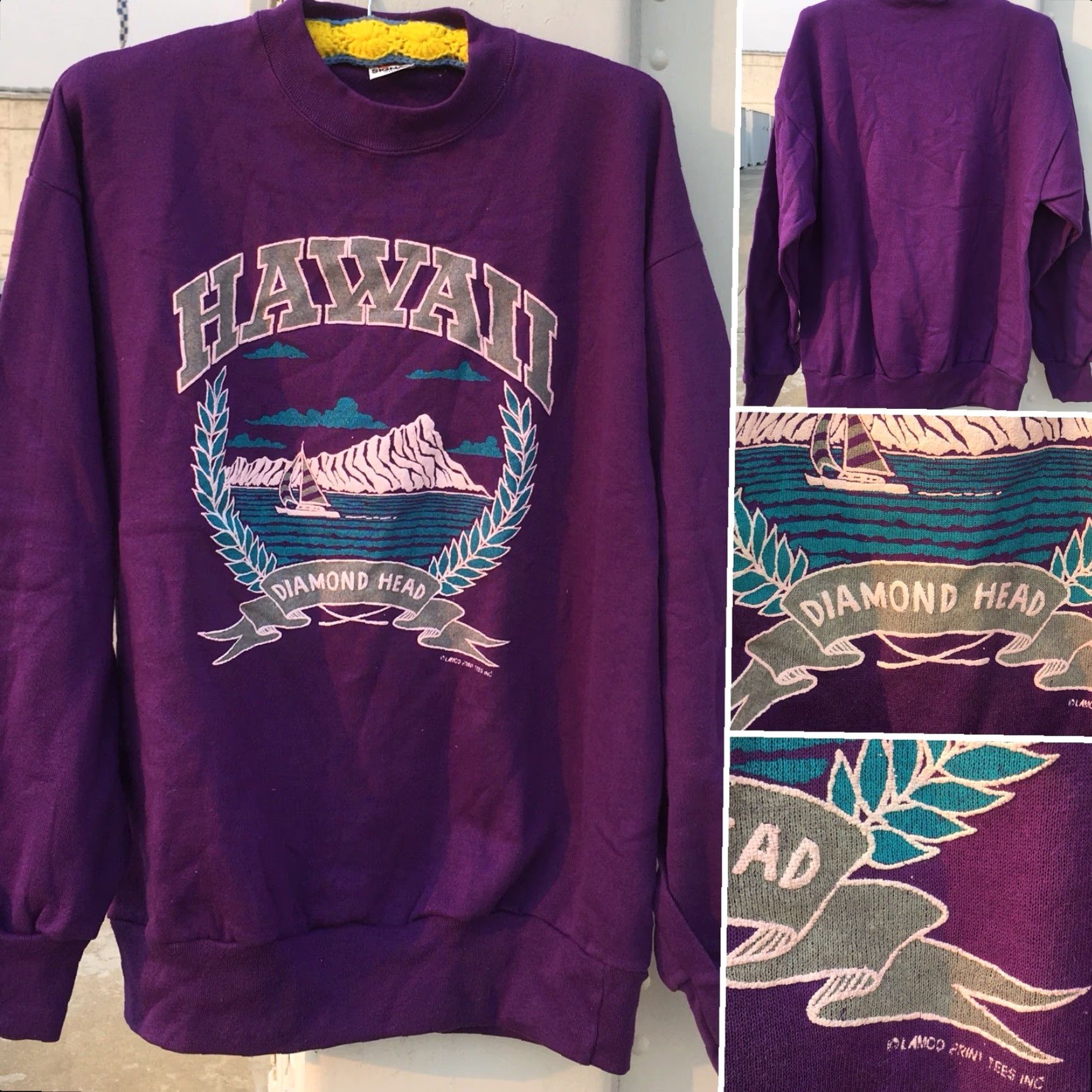 Vintage VINTAGE HAWAII Diamond Head Graphic Sweatshirt XL Signal Made In USA 80s 1980s Size US XL / EU 56 / 4 - 4 Thumbnail