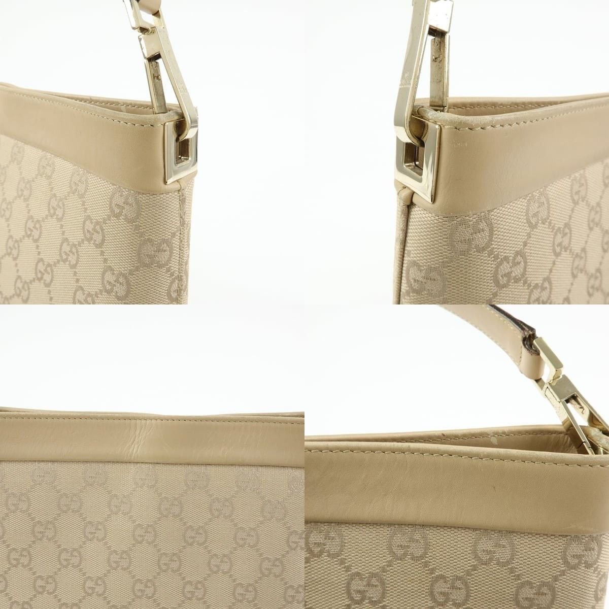 Gucci Gucci GG Canvas & Leather Shoulder Bag Beige Size ONE SIZE - 6 Thumbnail