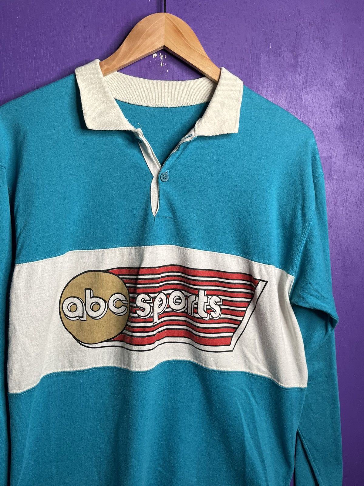 Vintage Vintage 80s ABC sports logo rugby shirt Size US M / EU 48-50 / 2 - 3 Thumbnail