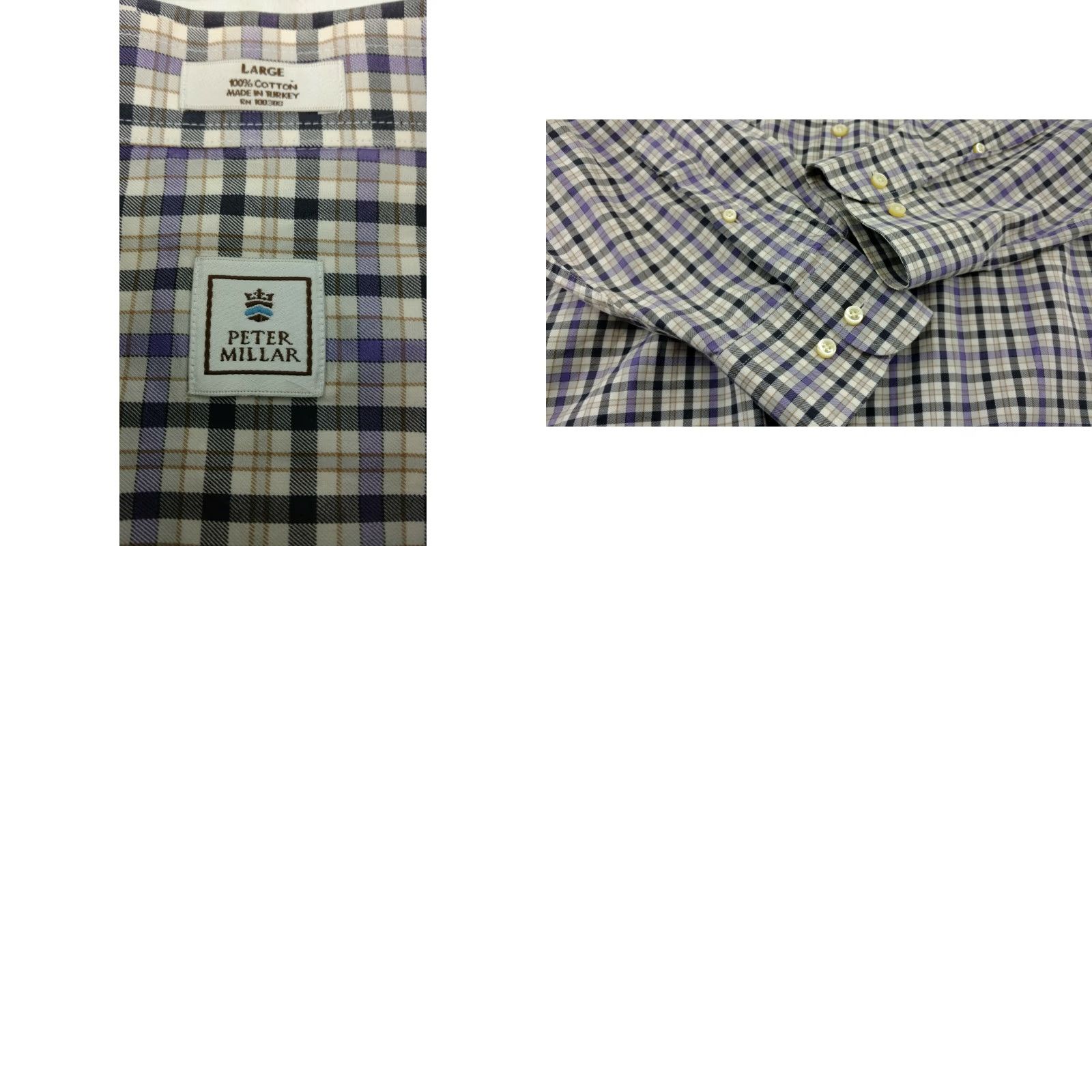 Peter Millar Peter Millar Mens Purple Plaid Button Front Long Sleeve Casual Shirt Large Size US L / EU 52-54 / 3 - 8 Thumbnail