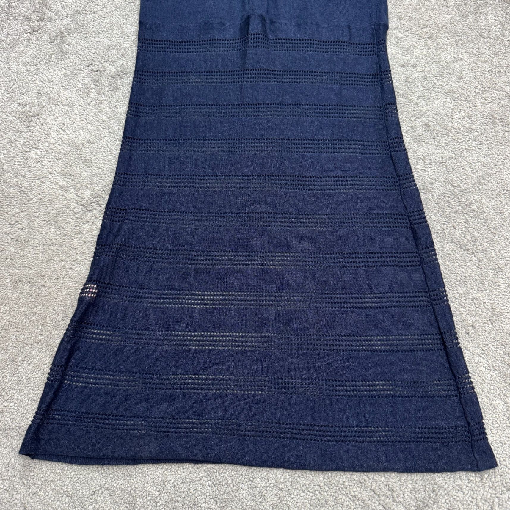 Victoria's Secret Victoria's Secret Dress Womens Small Navy Blue Linen Blend Knit Crochet Maxi Size S / US 4 / IT 40 - 4 Thumbnail