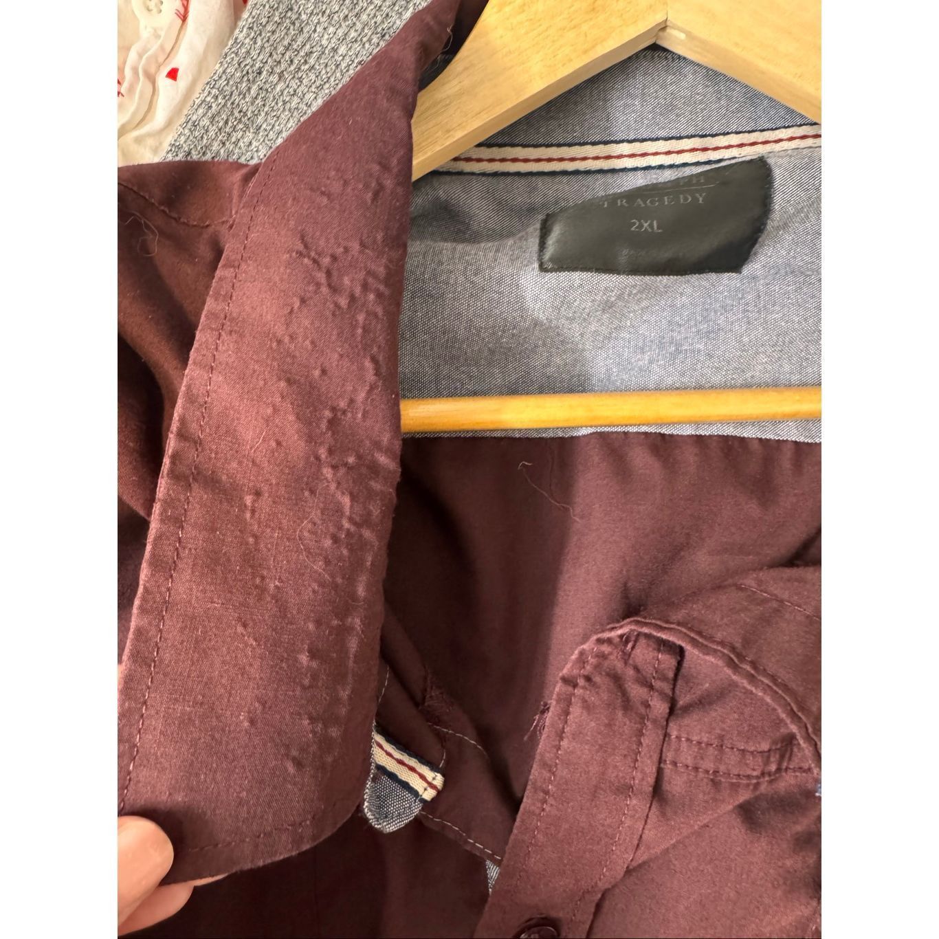 Other Triumph & Tragedy Burgundy Button-Up Shirt 2XL Long Sleeve C Size US XXL / EU 58 / 5 - 7 Thumbnail