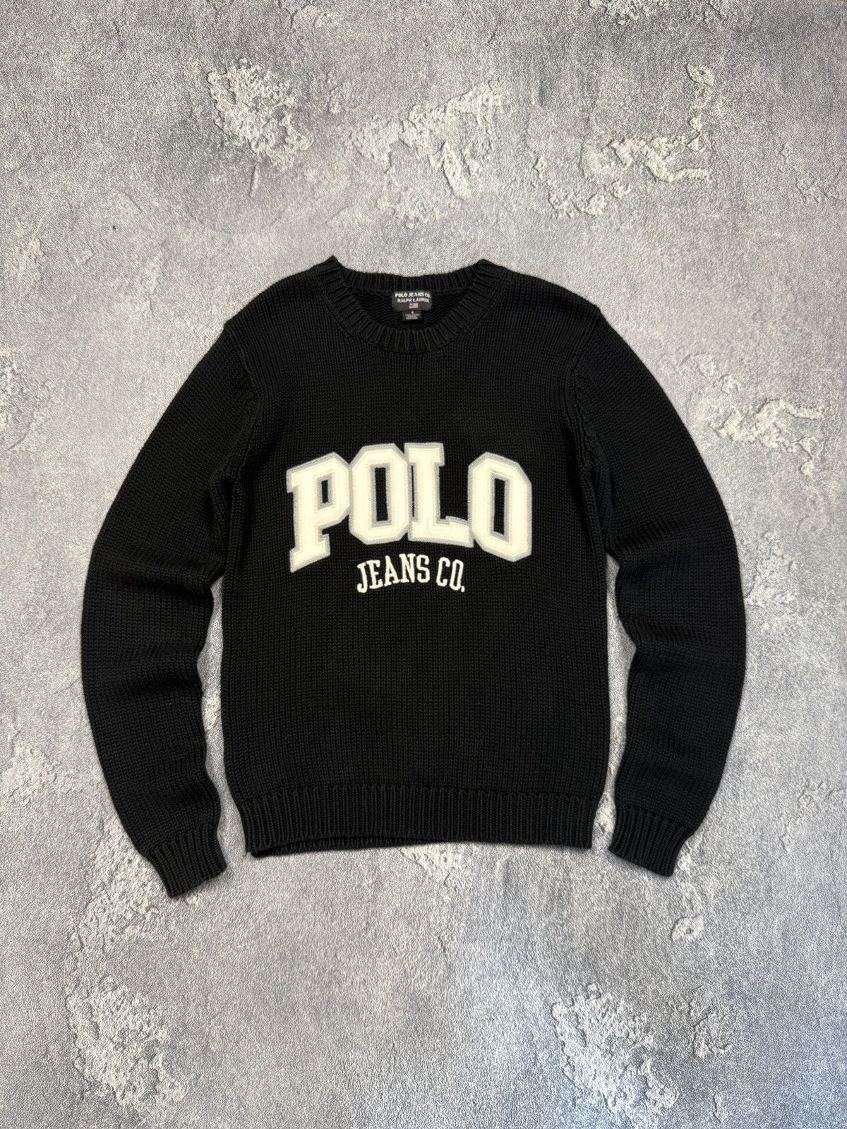 Vintage Polo Jeans Company Big Logo Knit Sweater 90s