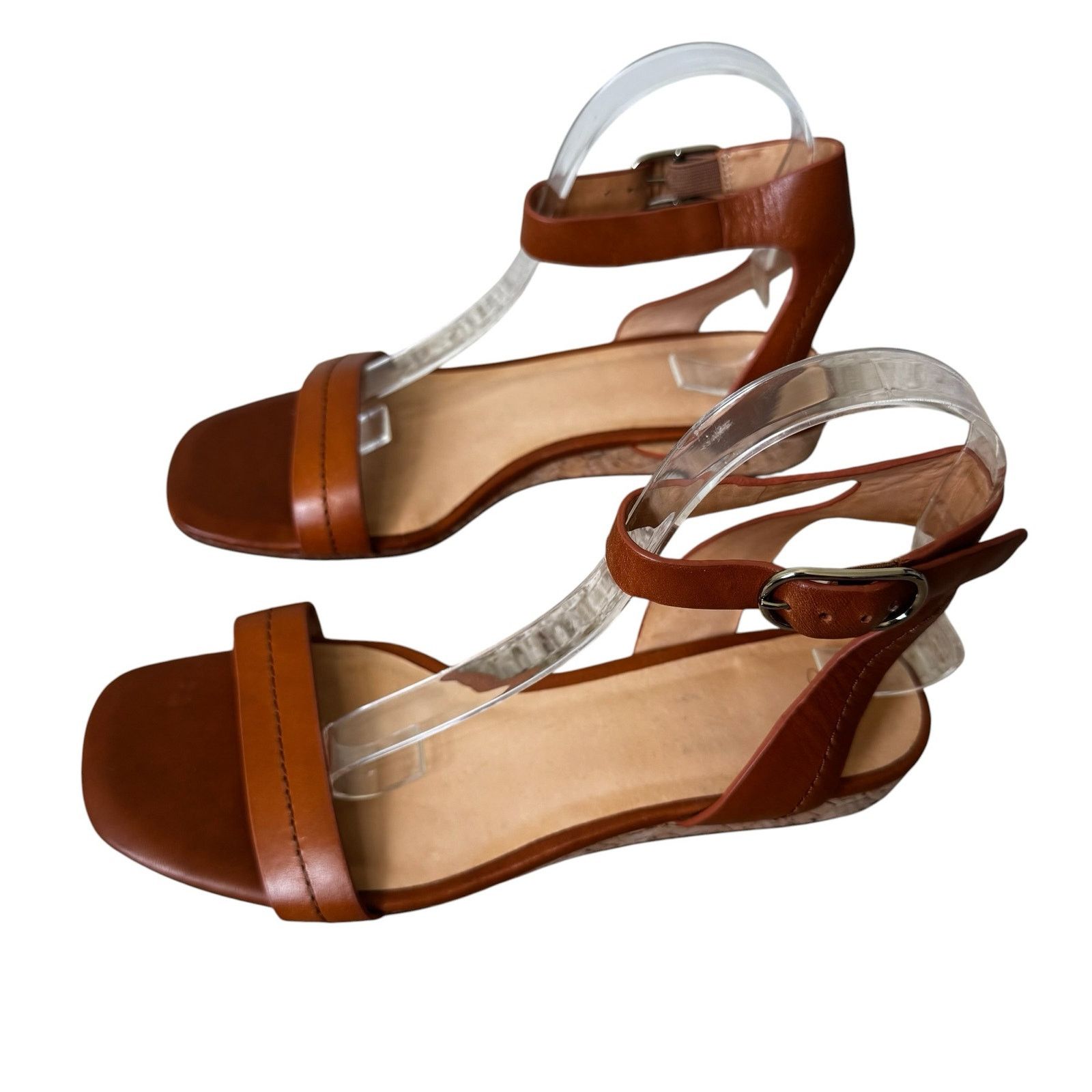 Joie JOIE Faedra Leather Wedge Open Toe Sandal Size US 8 / IT 38 - 4 Thumbnail