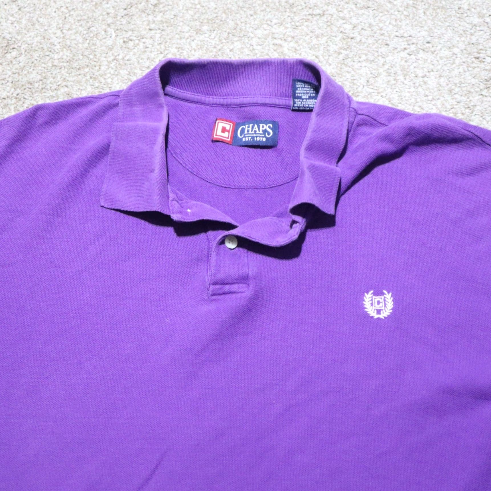 Chaps Chaps Polo Shirt Men XL Solid Purple Outdoor Golf Casual Shirt Size US XL / EU 56 / 4 - 2 Thumbnail