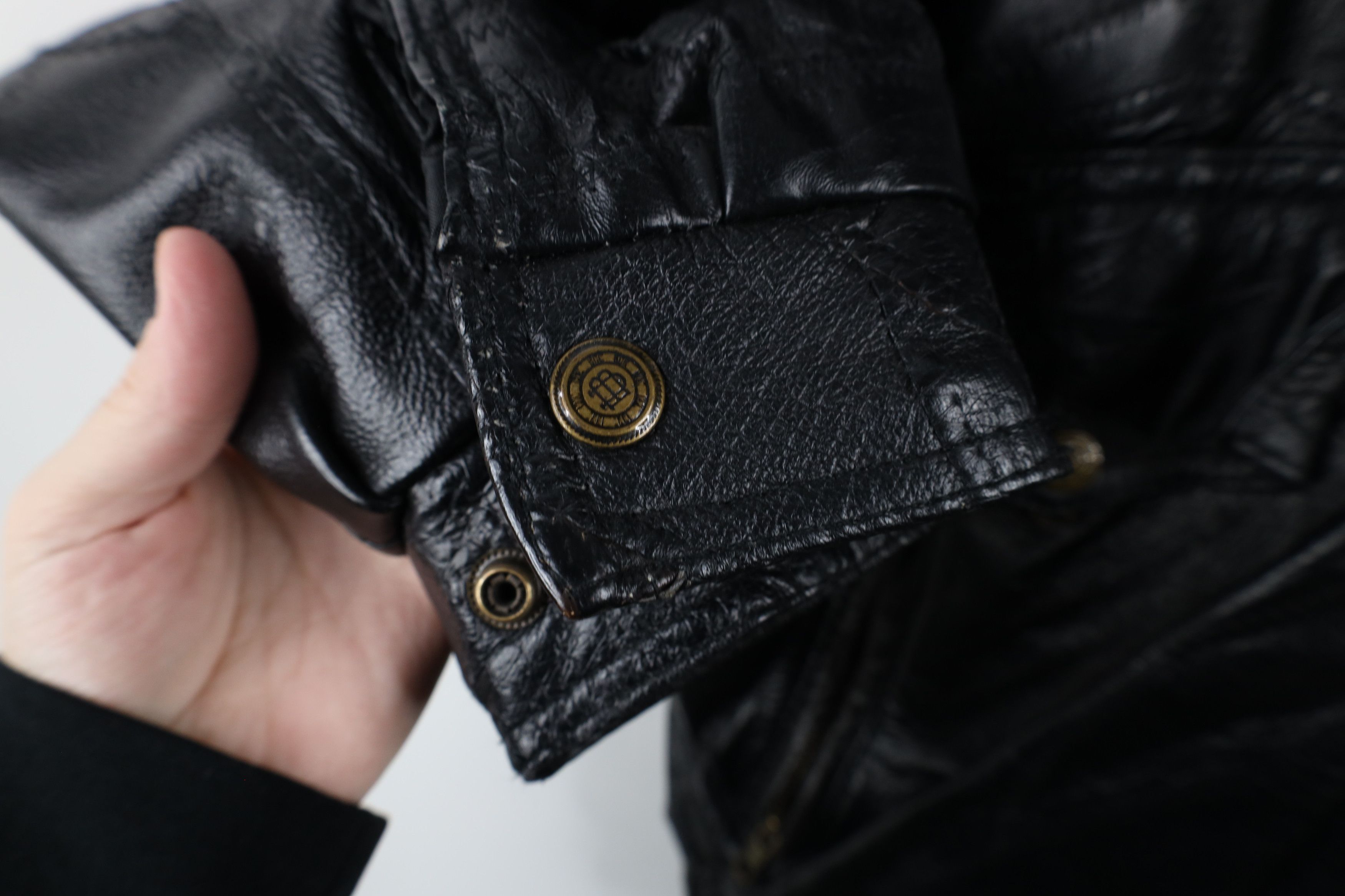 Vintage Vintage 90s Streetwear Leather Flight Bomber Jacket Black Size US L / EU 52-54 / 3 - 5 Thumbnail