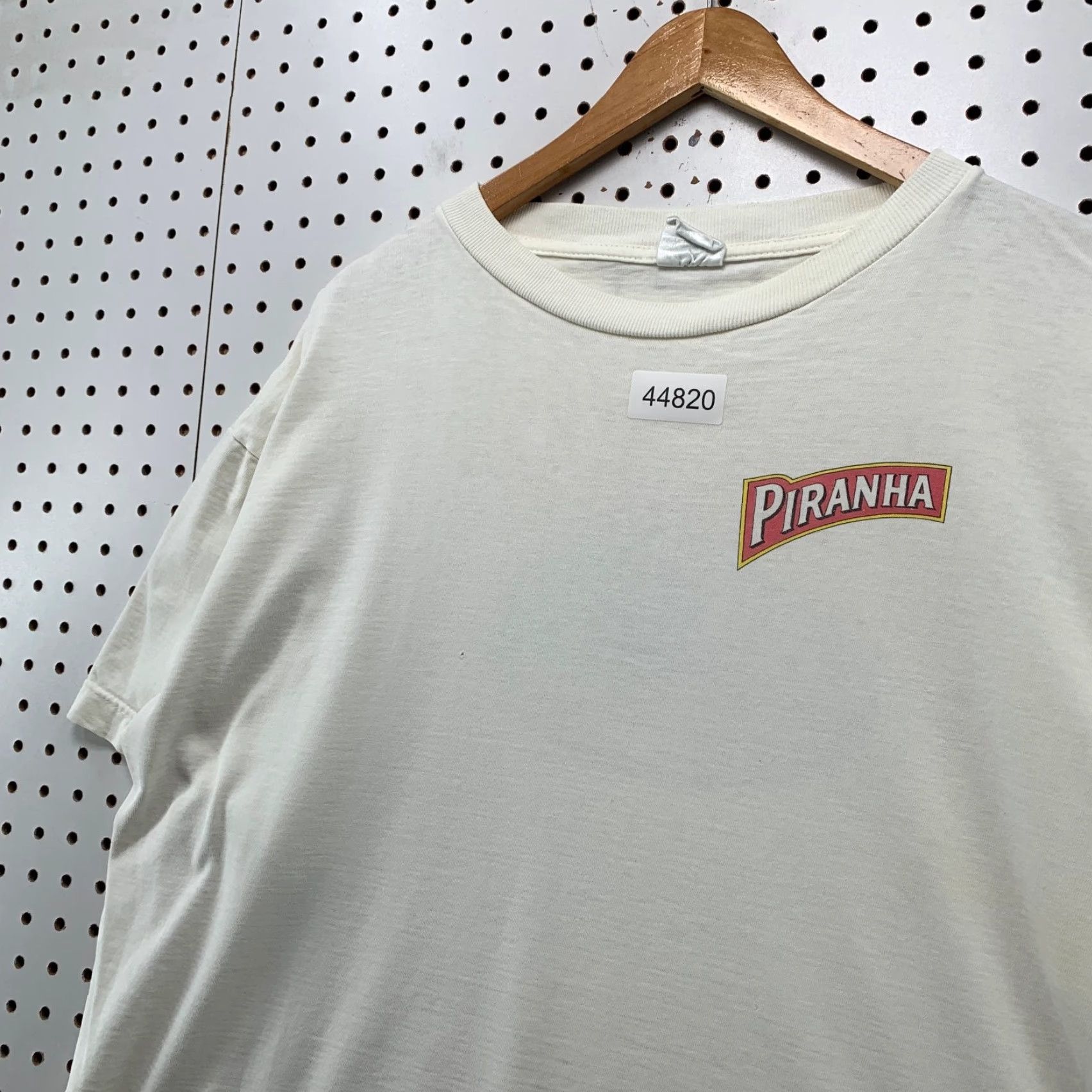 Swims VINTAGE Piranha Swim Team Shirt Mens XL White Short Sleeve Made USA Size US XL / EU 56 / 4 - 6 Thumbnail