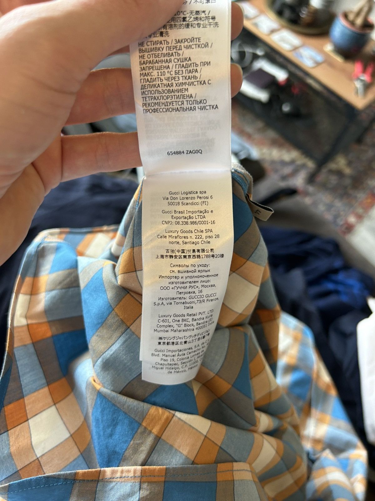 Gucci Gucci Plaid Shirt with Beaded Insect Embroidery Size US S / EU 44-46 / 1 - 10 Thumbnail