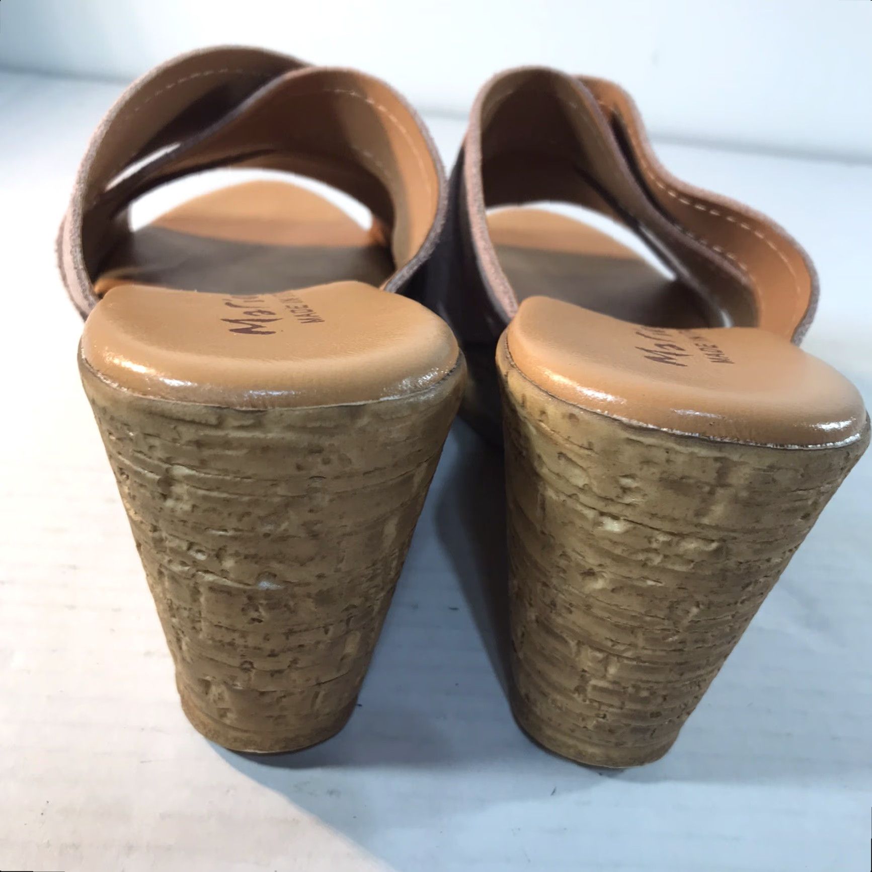 Vintage Mariella Pink Suede Wedge Slides Womens Size 6.5 High Heel Casual Italy Size US 7 / IT 37 - 4 Thumbnail