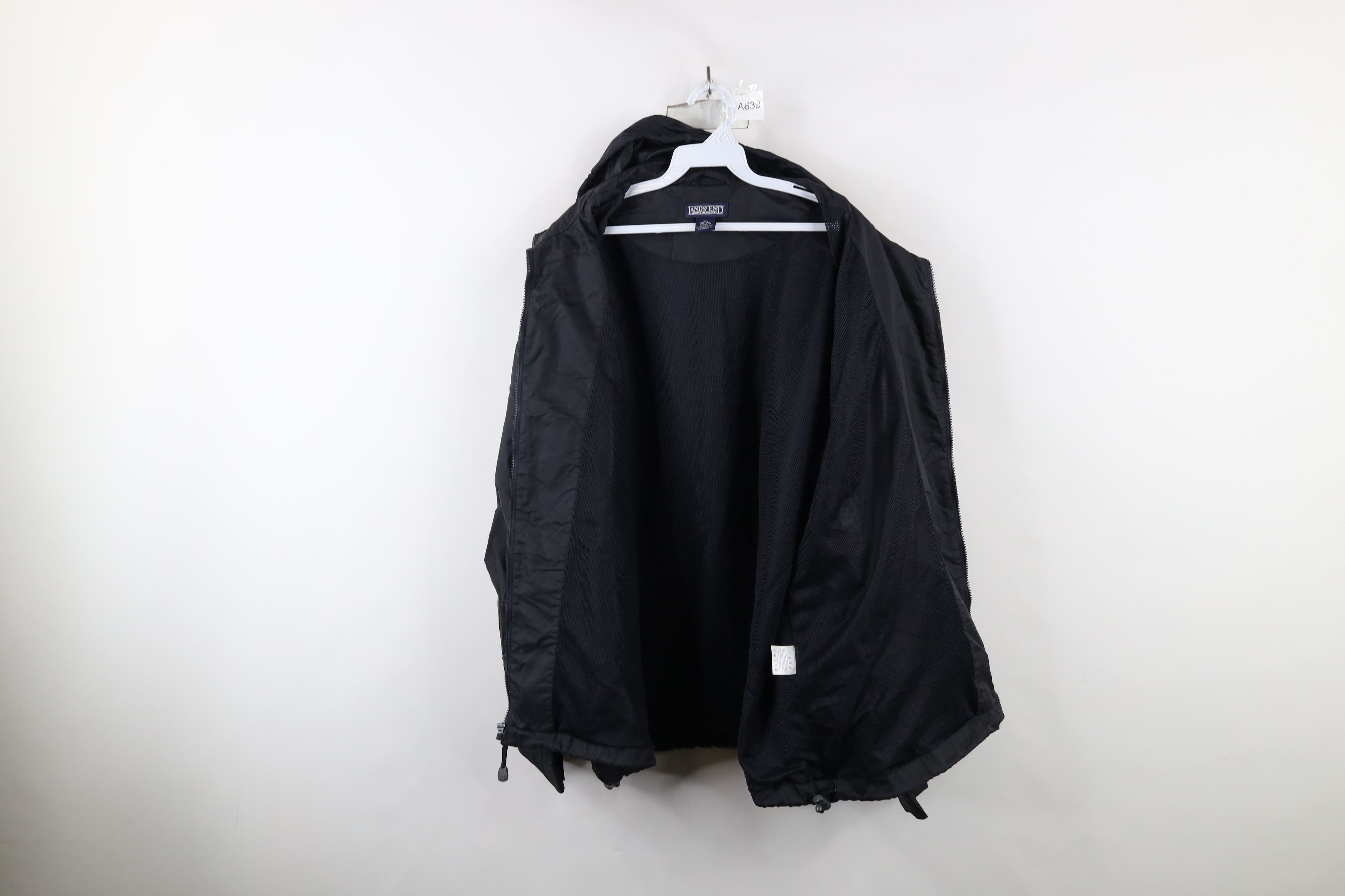 Lands' End × Vintage Vintage 90s Lands End Hooded Windbreaker Rain Jacket Navy Size US XL / EU 56 / 4 - 12 Thumbnail