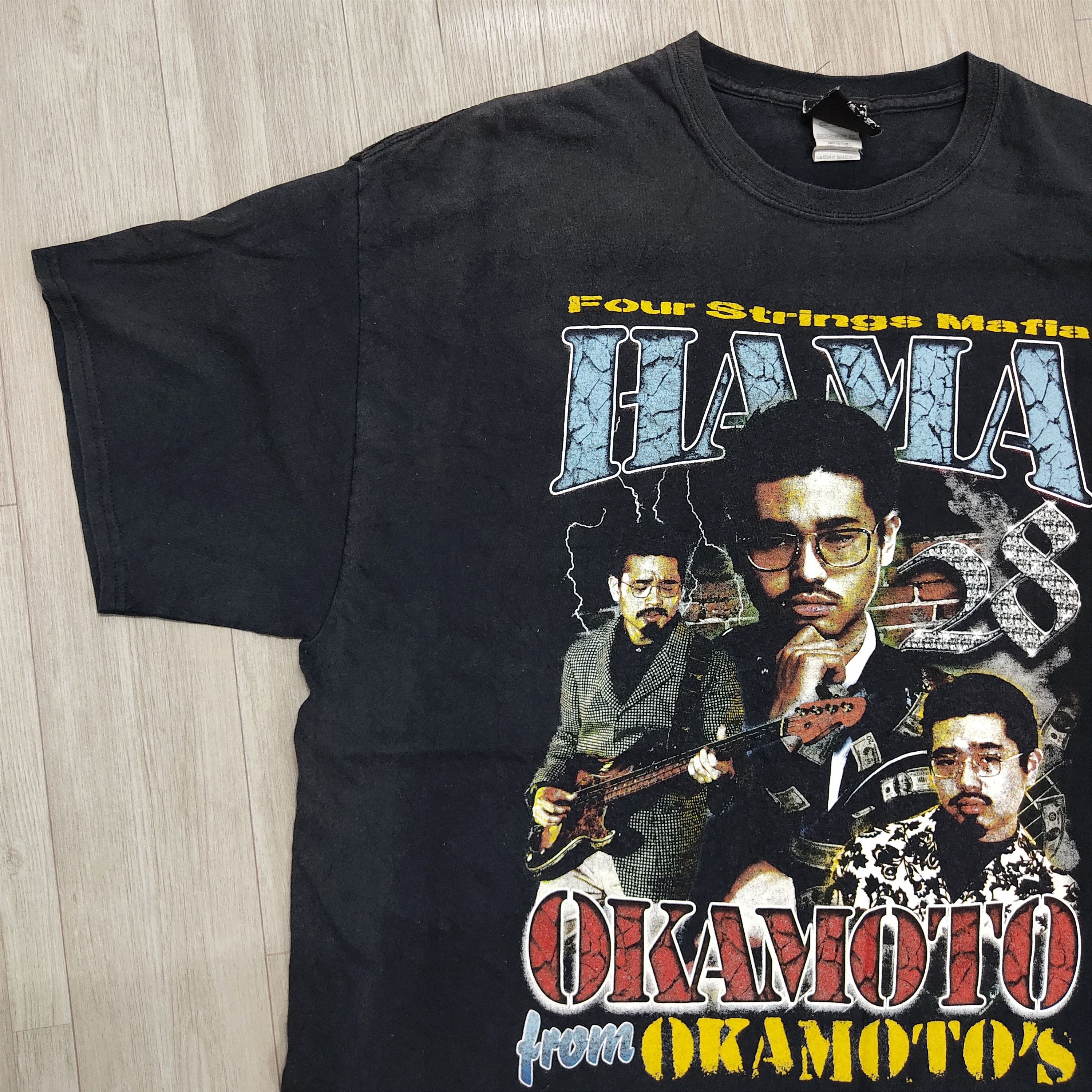 き*い様 OKAMOTO'S 10周年　fourstringsmafia tシャ Vtg Big Print HAMA OKAMOTO Four Strings Mafia T-shirt