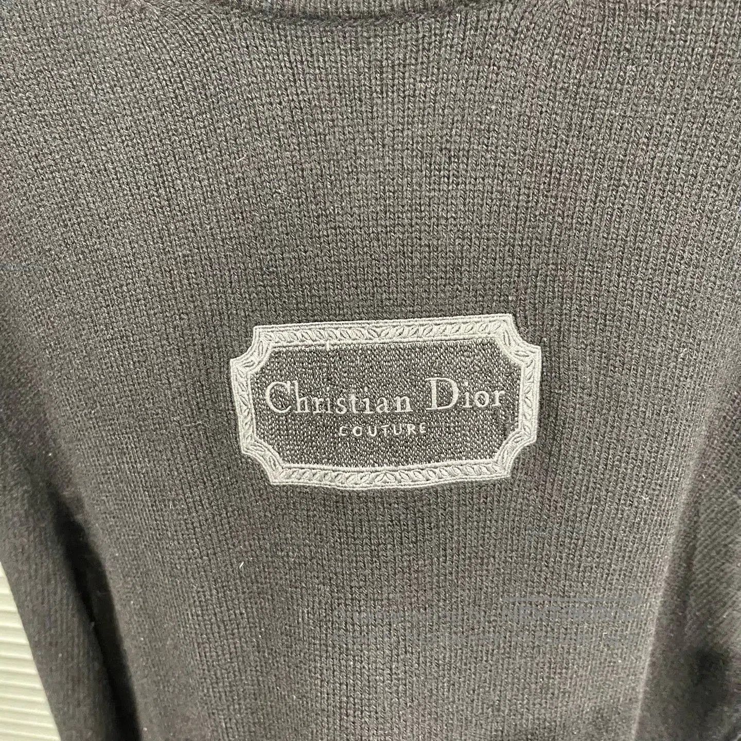 Dior Dior Black Knit Sweater with Nameplate. Size US XXL / EU 58 / 5 - 4 Thumbnail