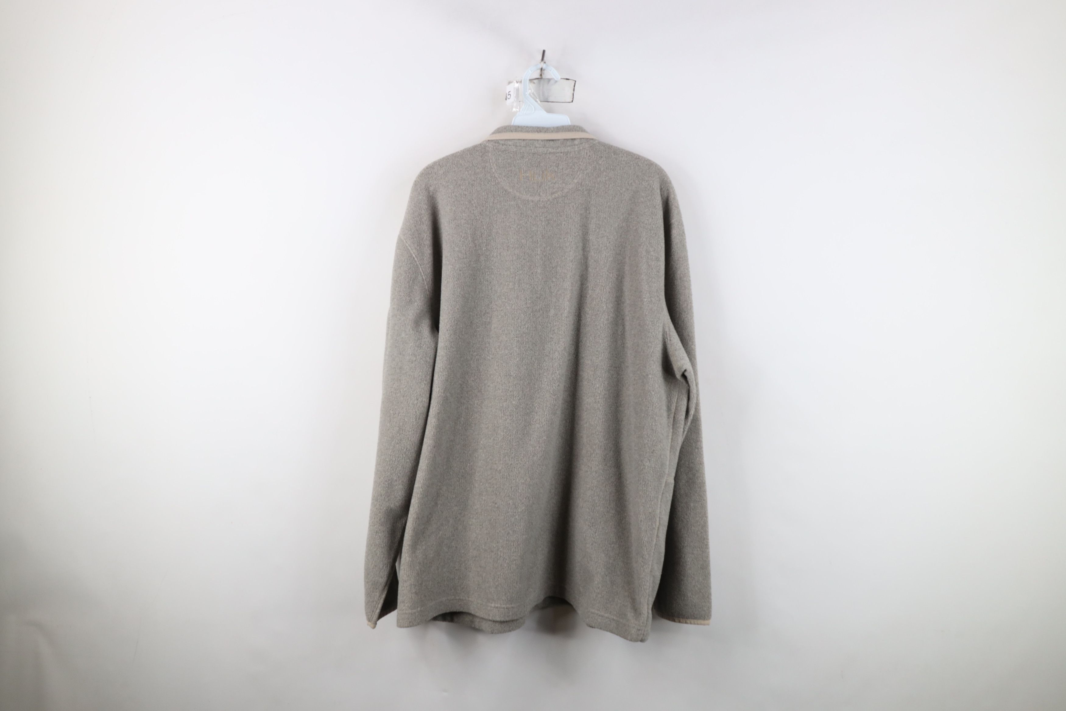Vintage Huk Fishing Spell Snap Button Fleece Pullover Sweater Beige Size US L / EU 52-54 / 3 - 12 Thumbnail
