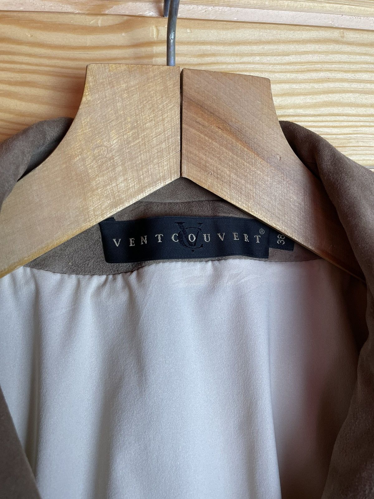 Designer Ventcouvert Biker Suede Leather Jacket Size 38 Beige Size S / US 4 / IT 40 - 6 Thumbnail