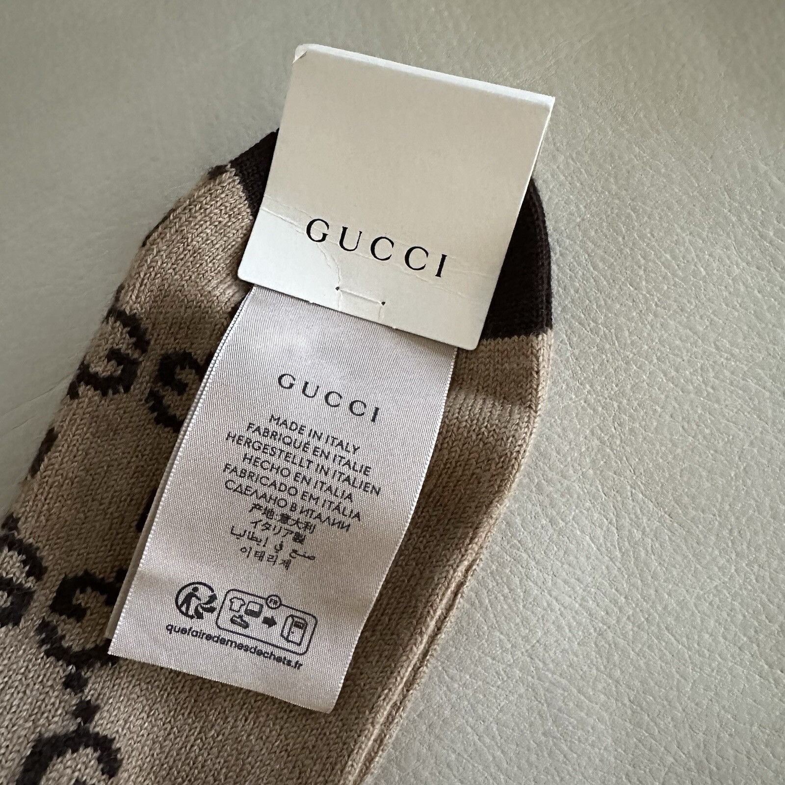 Gucci NEW GUCCI GG Striped Wool Socks Web GG Brown Green Red 100% Size ONE SIZE - 5 Thumbnail