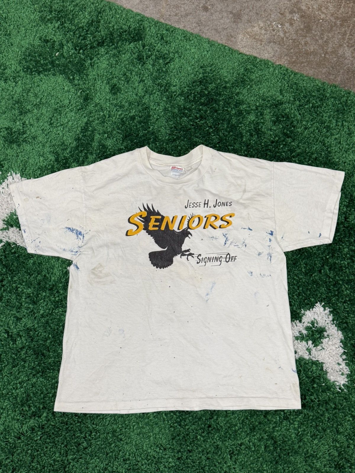 Vintage Vintage Hanes Heavyweight Eagle Hawk Falcon Paint Tee Large Size US L / EU 52-54 / 3 - 1 Thumbnail
