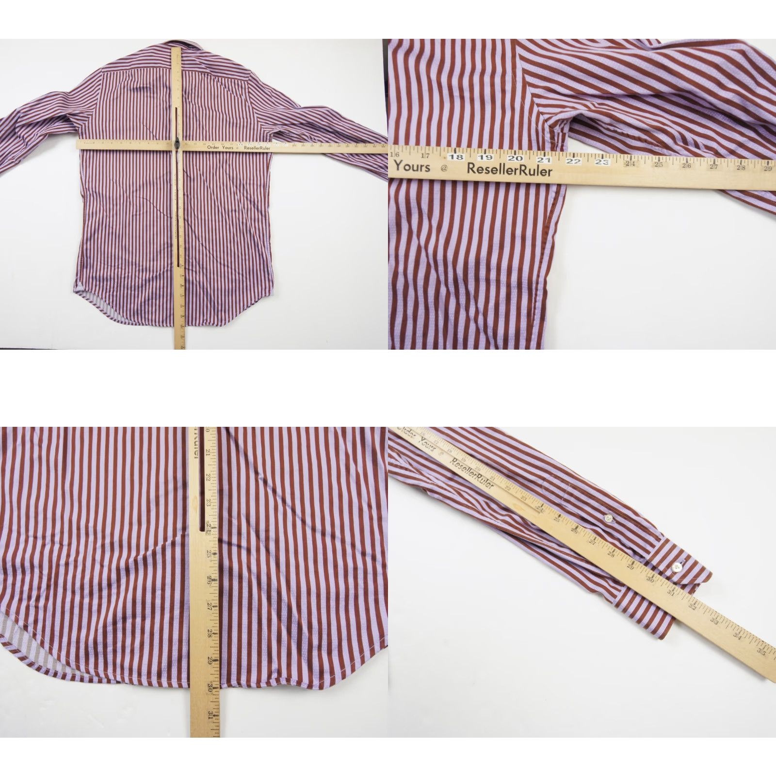 Robert Graham Robert Graham Button Up Shirt Mens 15.5 Purple Striped Cotton Long Sleeve Collared Regular Fit Size US M / EU 48-50 / 2 - 8 Thumbnail