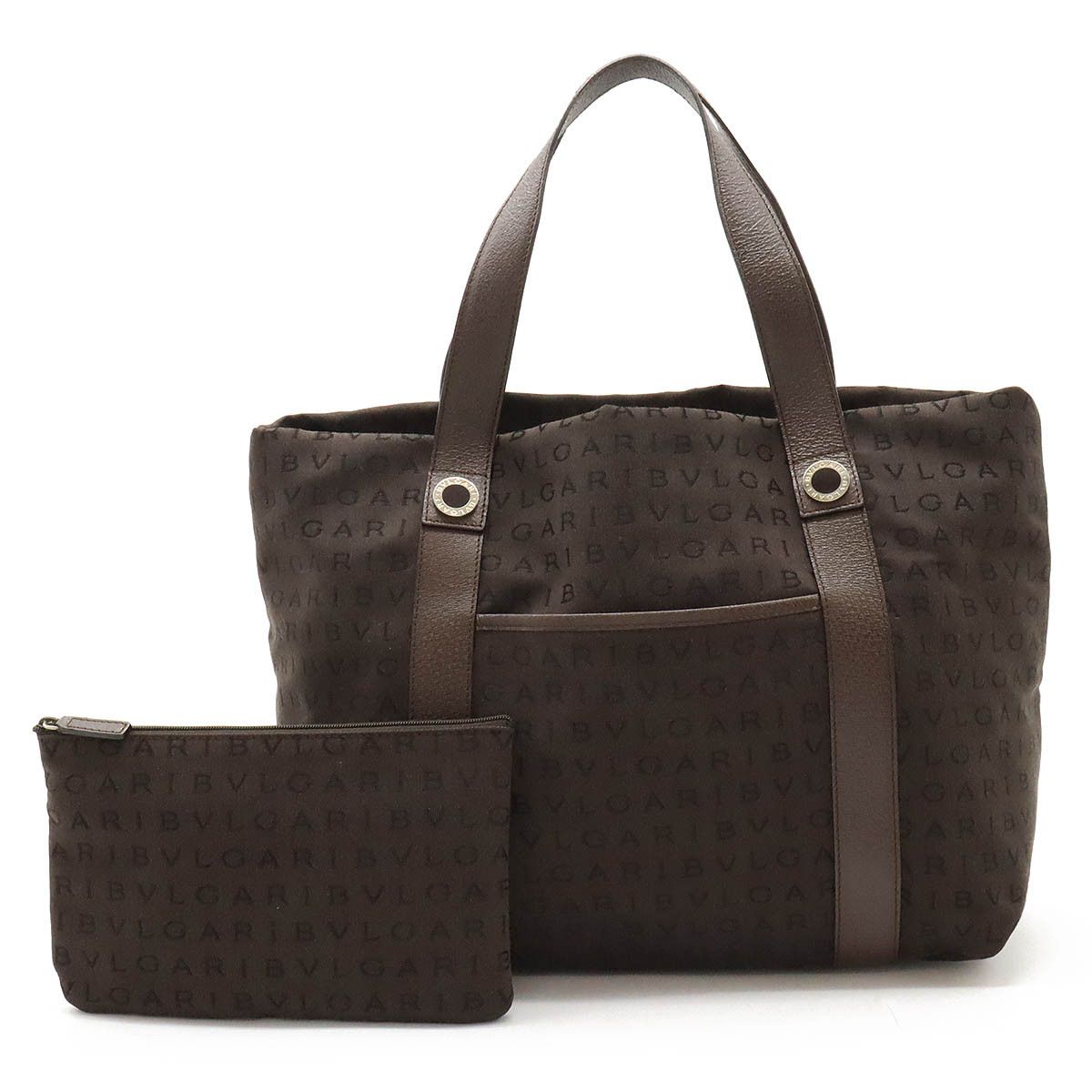 Bvlgari Bvlgari Bvlgari Logo Mania Canvas/Leather Tote Bag 22281 Canvas Tote Bag 22281 in Great Condition Size ONE SIZE - 1 Thumbnail