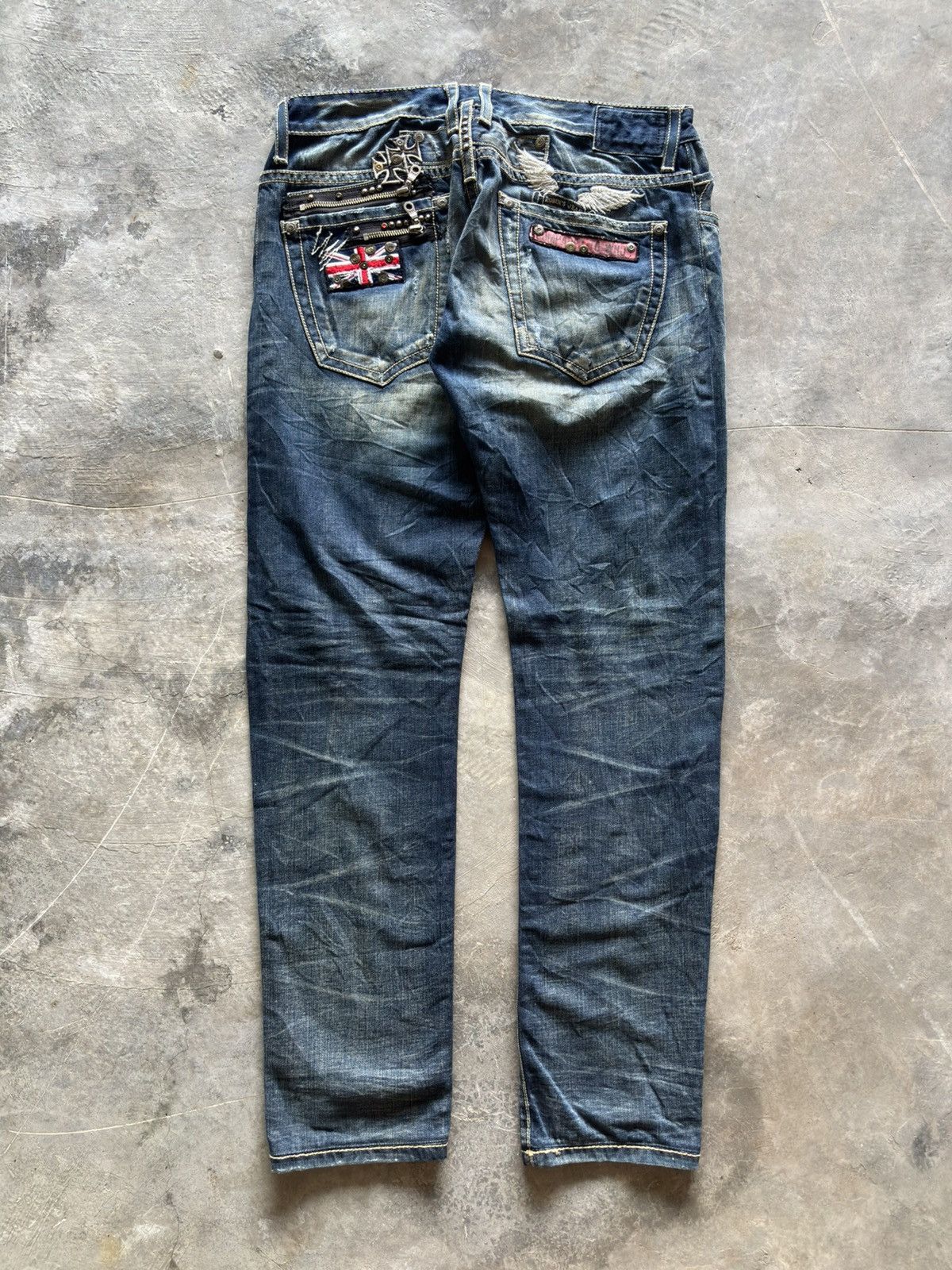 Robins Jeans ROBINS JEANS slim jeans cross wing back patches rapper Size US 34 / EU 50 - 12 Thumbnail