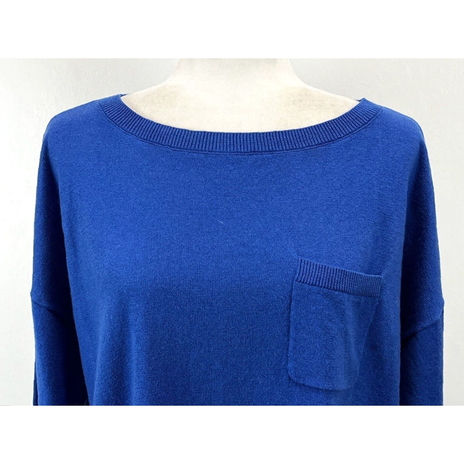 Talbots Talbots Fine Knit Sweater 1XP Plus Petite Blue Wool Cashmere Blend Split Sides Size XL / US 12-14 / IT 48-50 - 5 Thumbnail