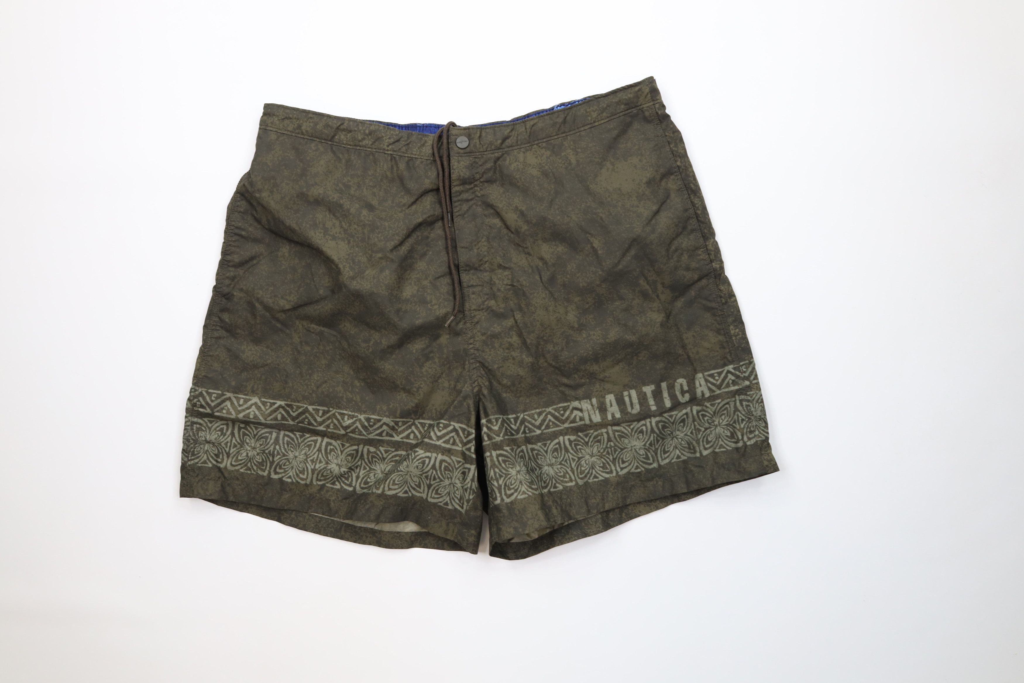 Nautica Vintage 90s Nautica Tribal Flower Lined Shorts Swim Trunks Size US 38 / EU 54 - 1 Thumbnail