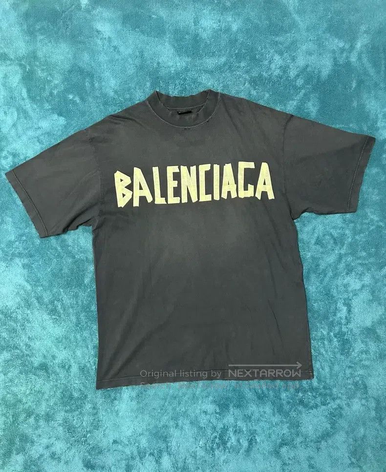 Balenciaga Balenciaga Tape Letter Short Sleeve, Black Size US S / EU 44-46 / 1 - 1 Thumbnail